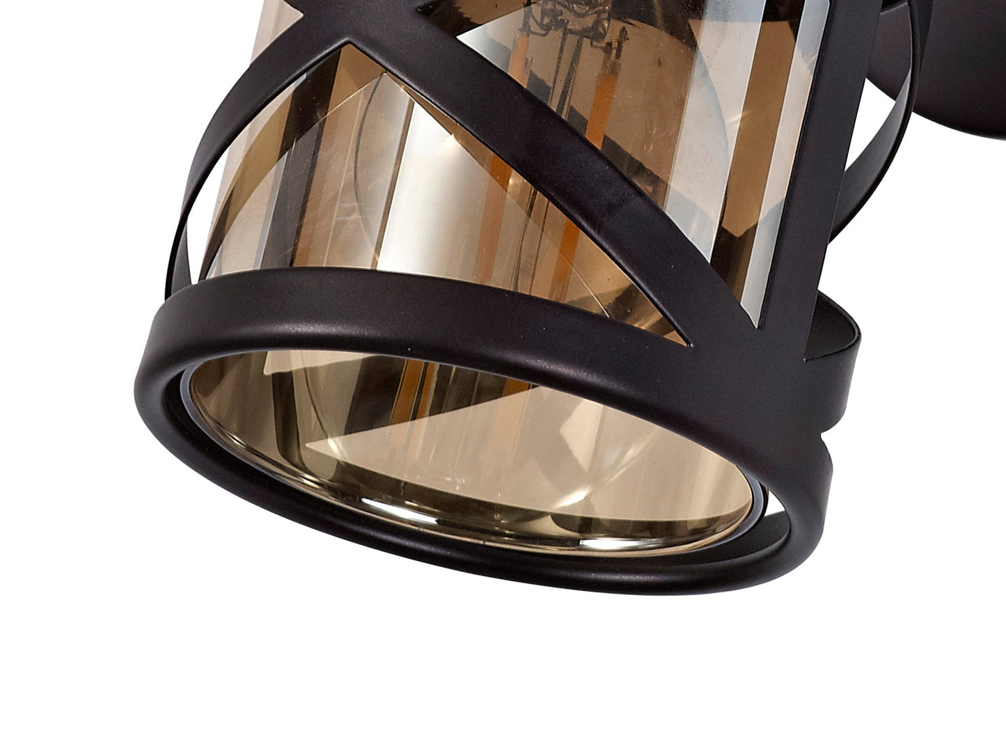 Mobbers 1 Light Switched Spotlight E14, Oiled Bronze and Polished Chrome and Amber