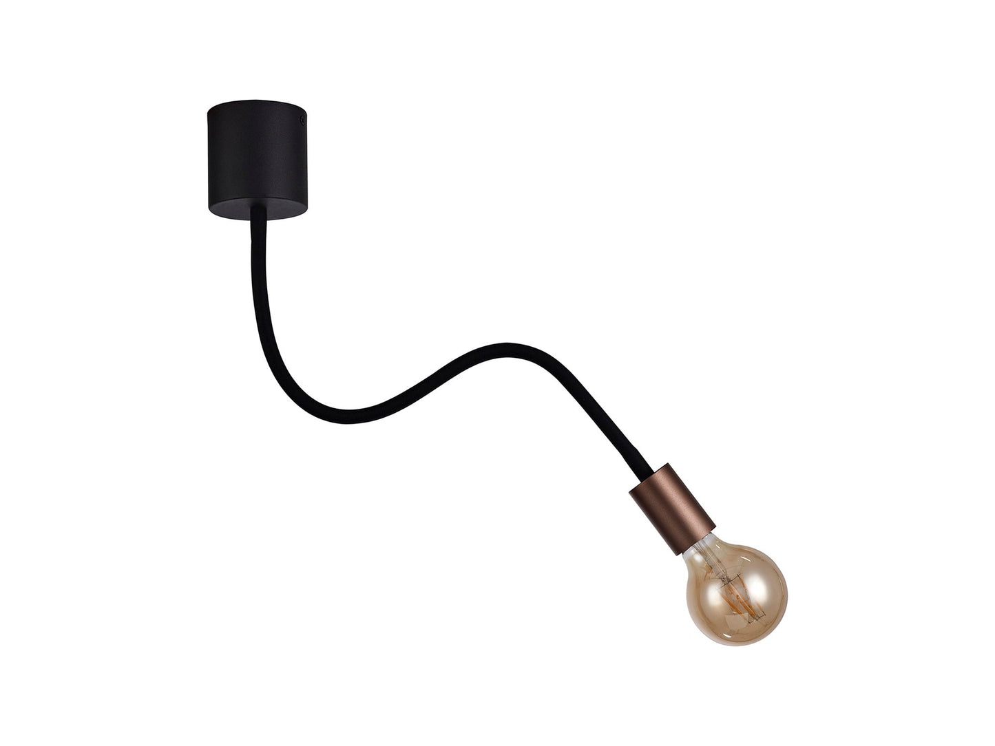 Moss Flexible Ceiling 1 Light E27, Satin Black and Brushed Copper