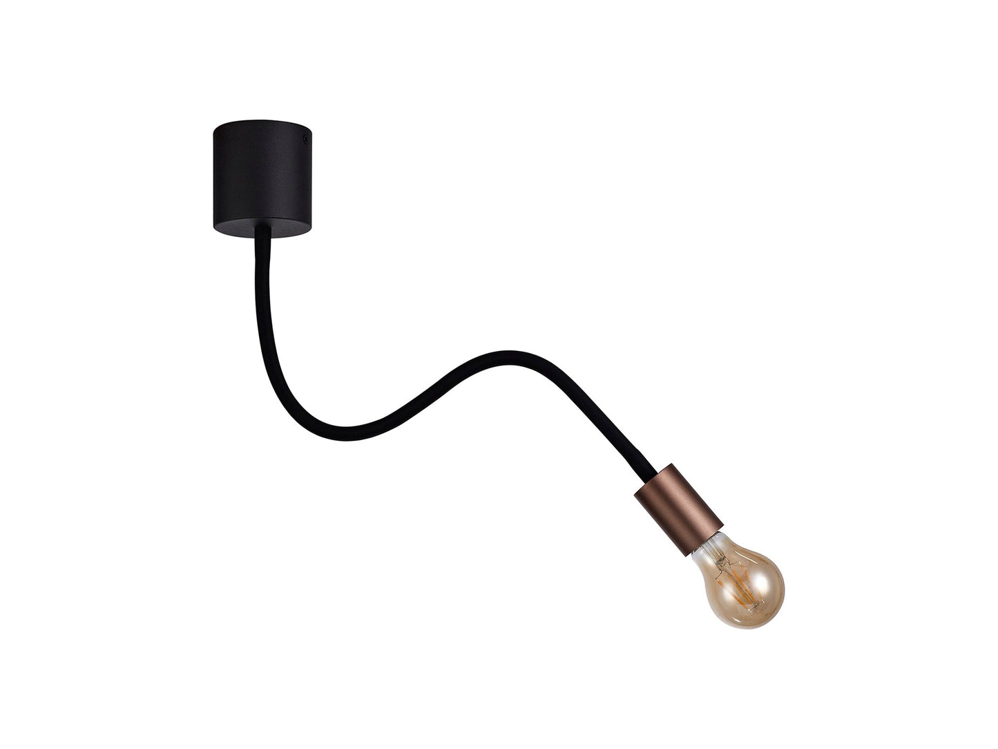 Moss Flexible Ceiling 1 Light E27, Satin Black and Brushed Copper