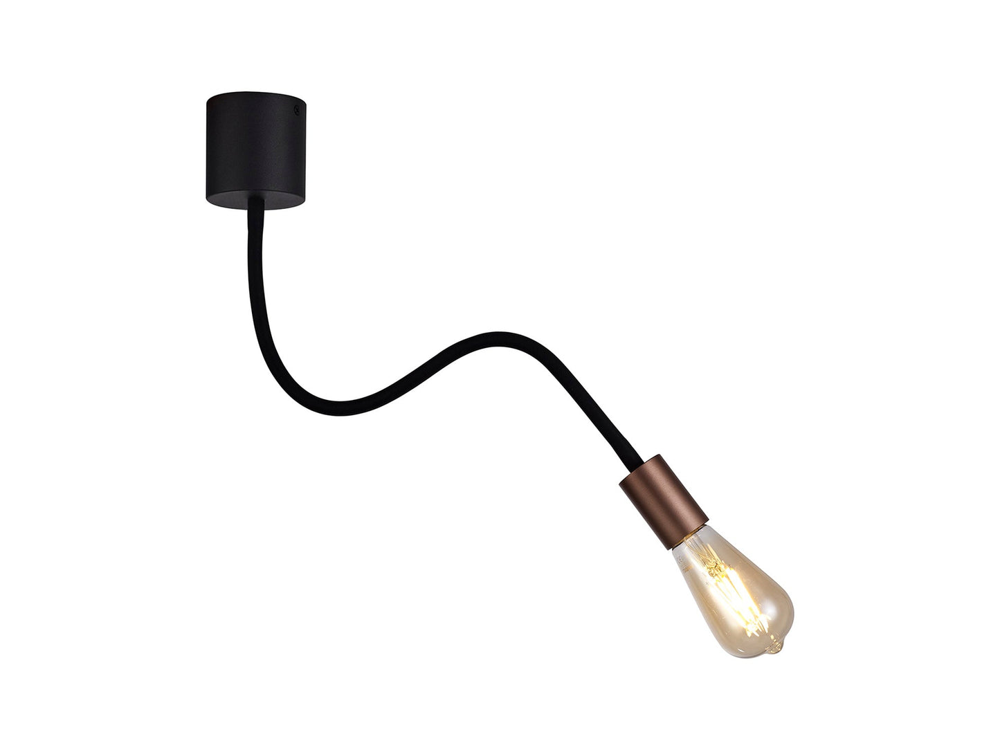 Moss Flexible Ceiling 1 Light E27, Satin Black and Brushed Copper