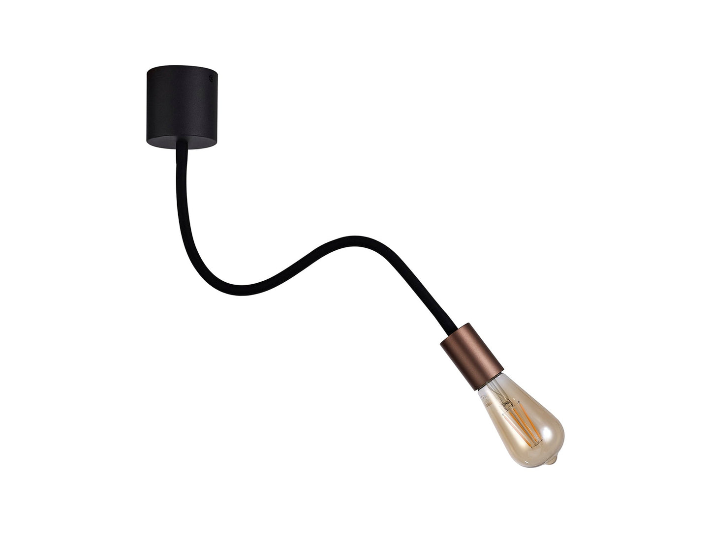 Moss Flexible Ceiling 1 Light E27, Satin Black and Brushed Copper