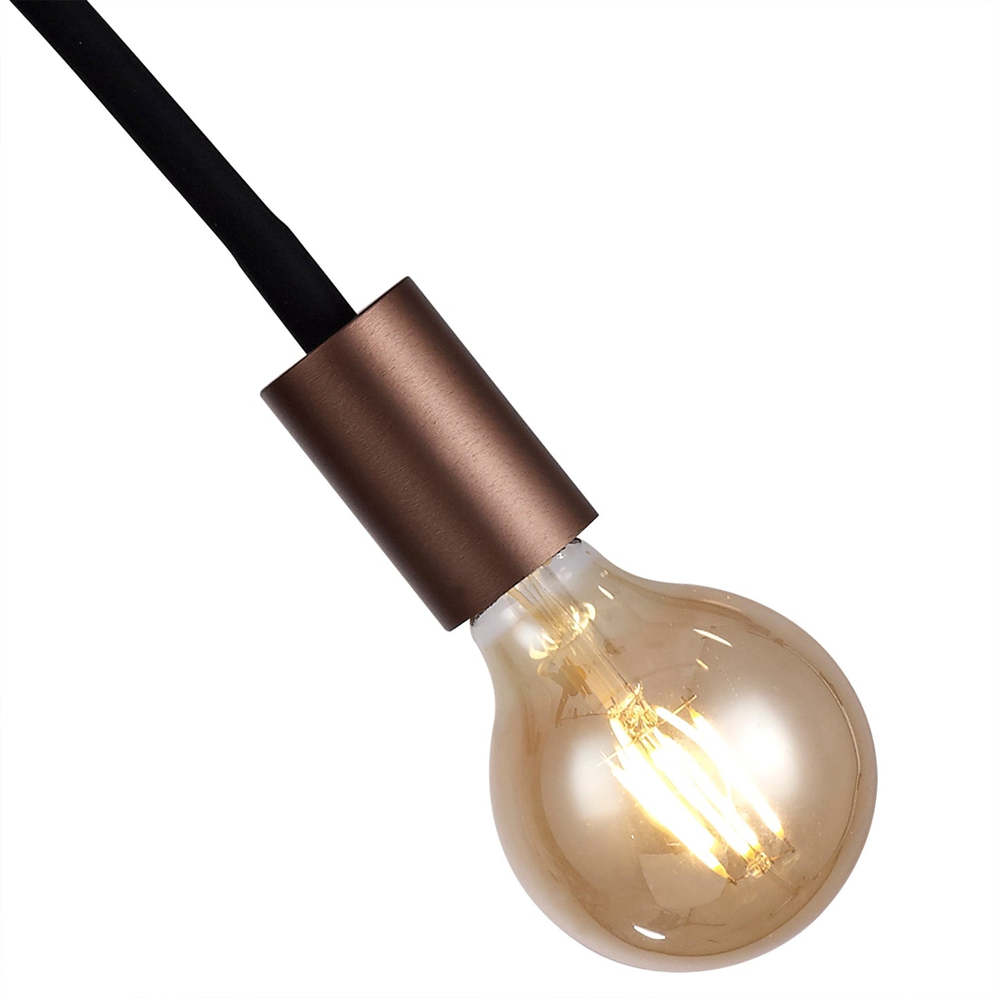 Moss Flexible Ceiling 1 Light E27, Satin Black and Brushed Copper