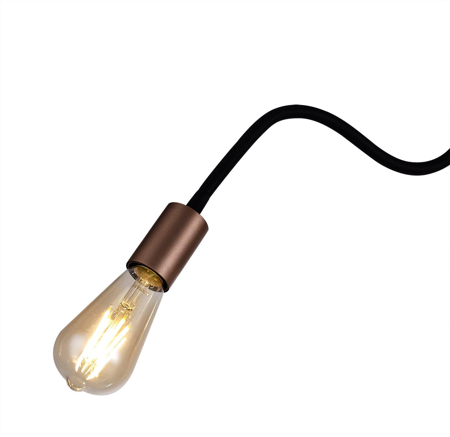 Moss Flexible Ceiling 3 Light E27, Satin Black and Brushed Copper