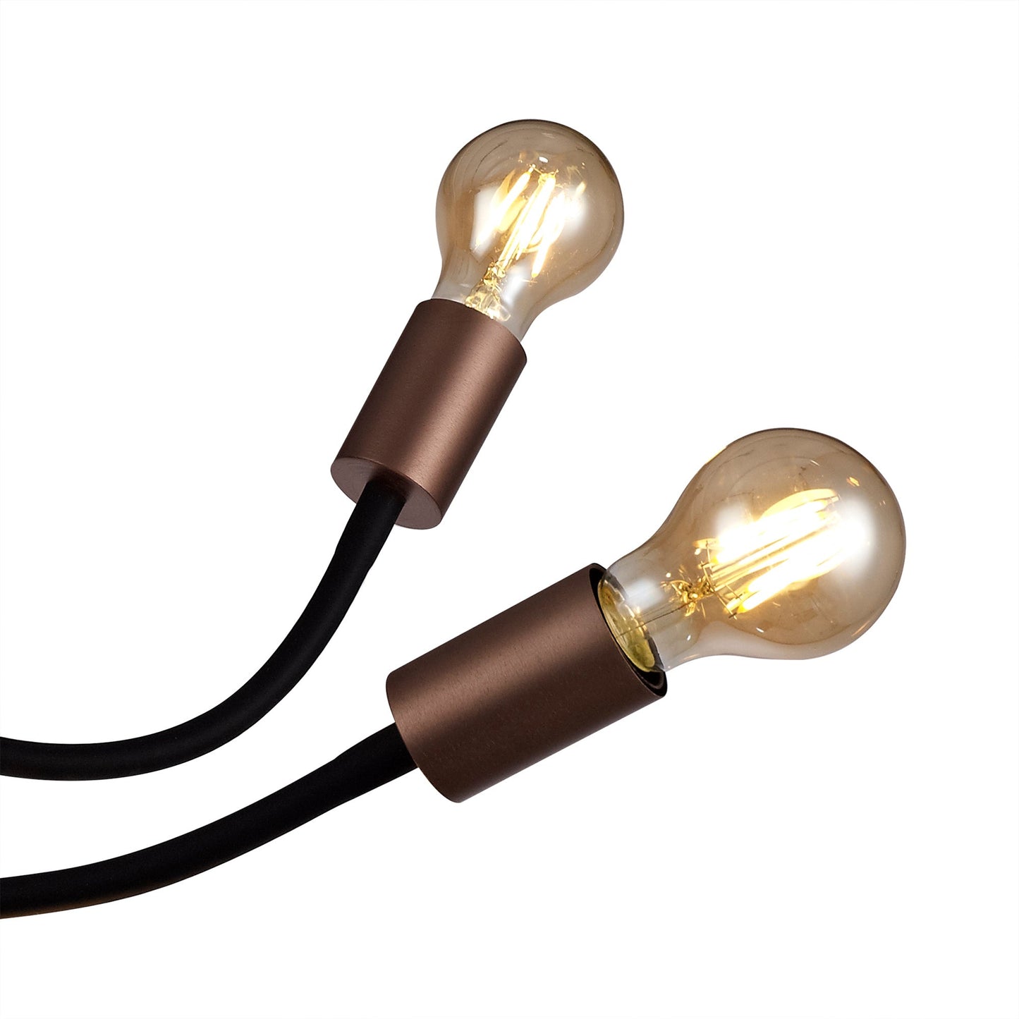 Moss Flexible Ceiling 5 Light E27, Satin Black and Brushed Copper