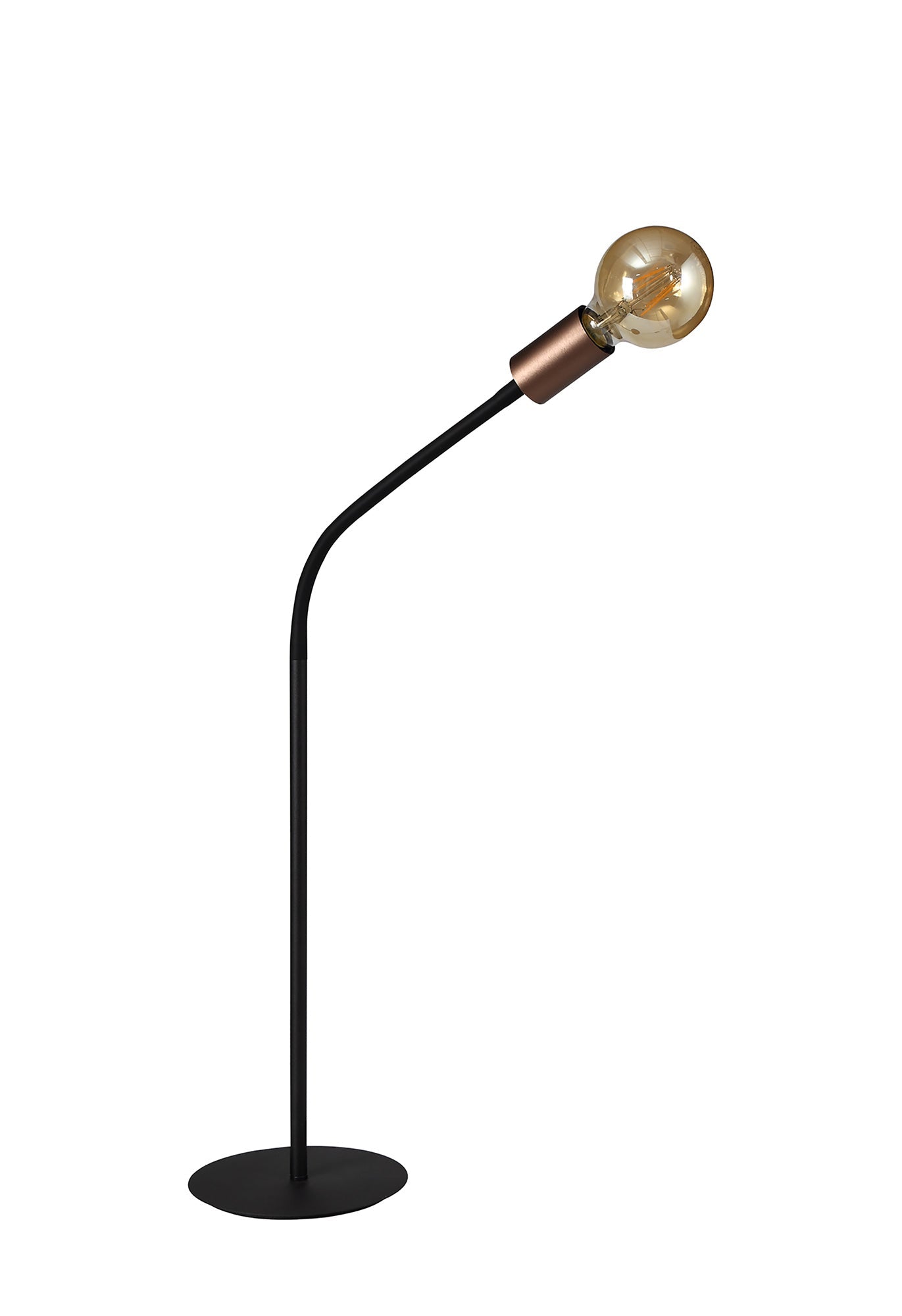 Moss Flexible Table Lamp, 1 Light E27, Satin Black and Brushed Copper