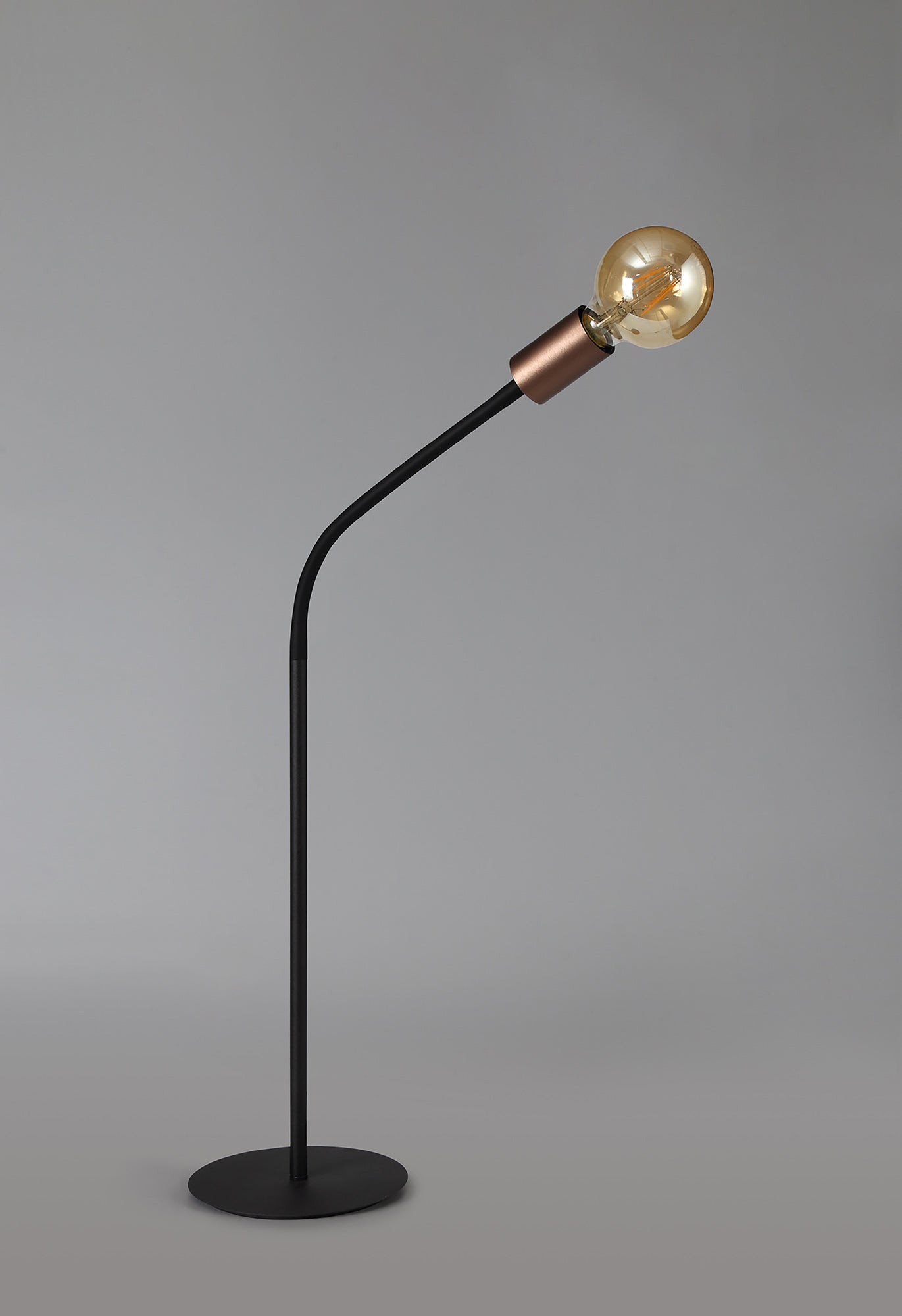 Moss Flexible Table Lamp, 1 Light E27, Satin Black and Brushed Copper