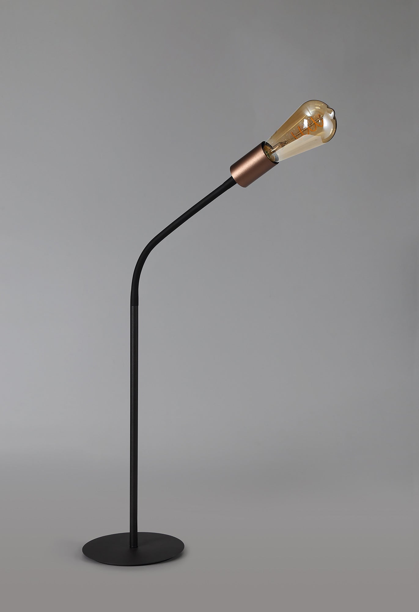 Moss Flexible Table Lamp, 1 Light E27, Satin Black and Brushed Copper