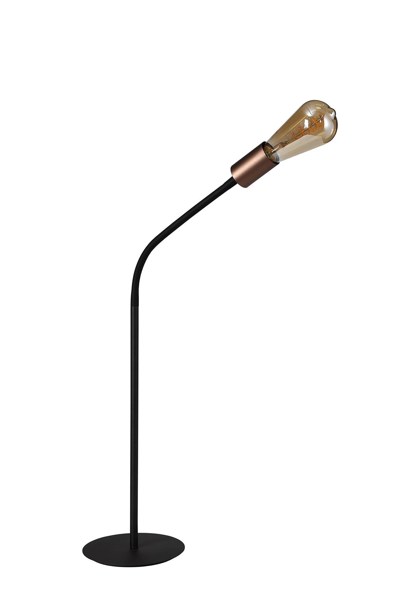 Moss Flexible Table Lamp, 1 Light E27, Satin Black and Brushed Copper