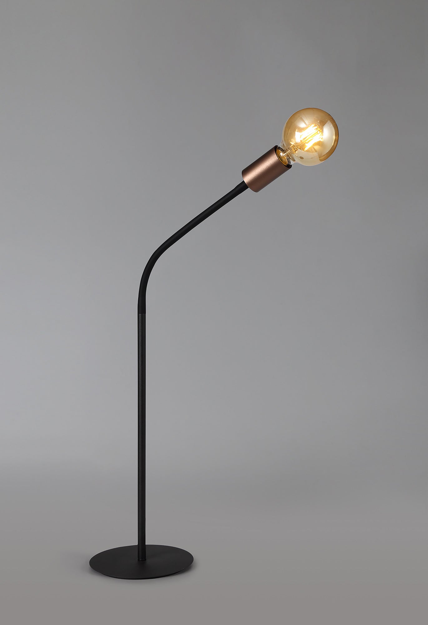 Moss Flexible Table Lamp, 1 Light E27, Satin Black and Brushed Copper