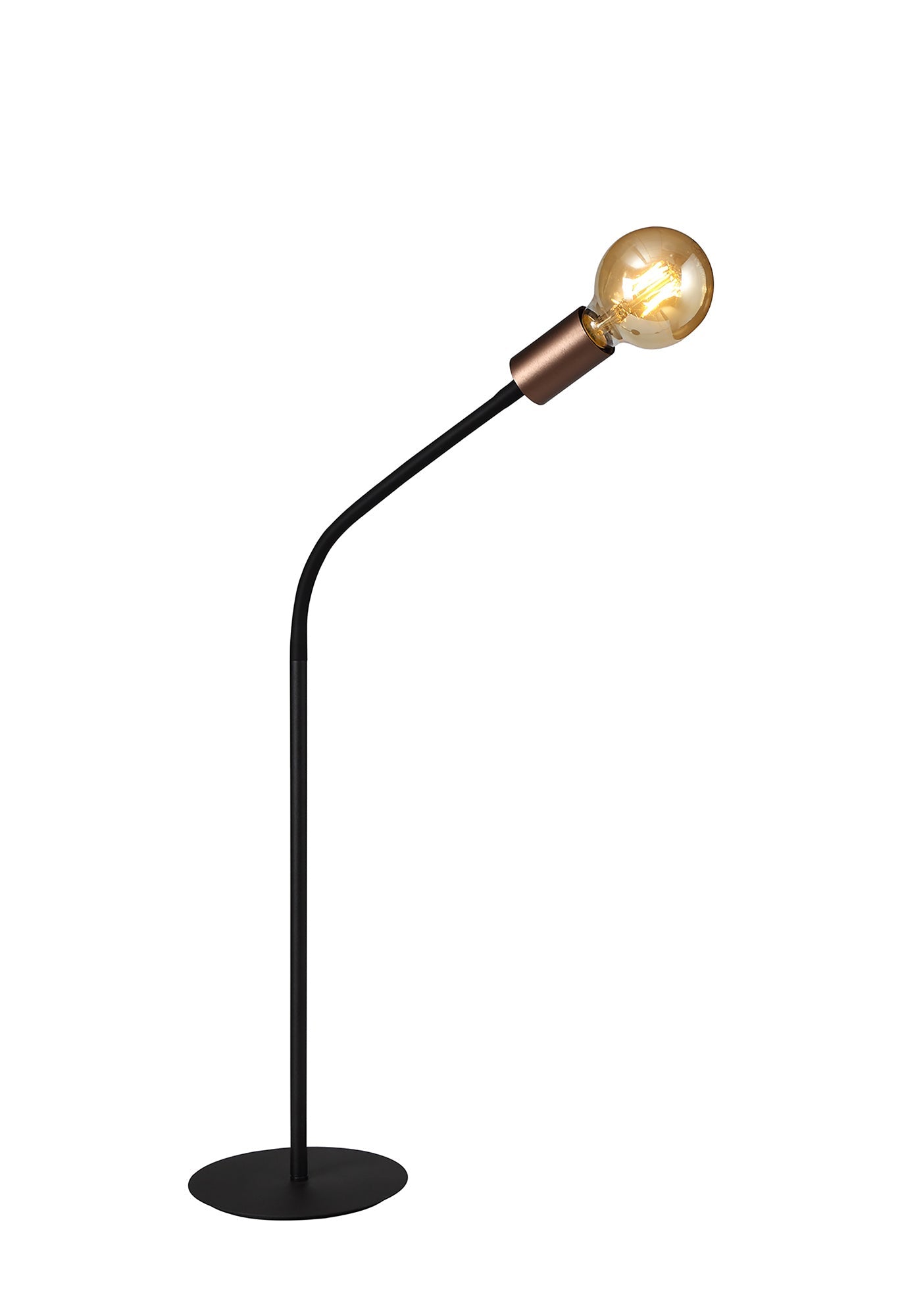 Moss Flexible Table Lamp, 1 Light E27, Satin Black and Brushed Copper