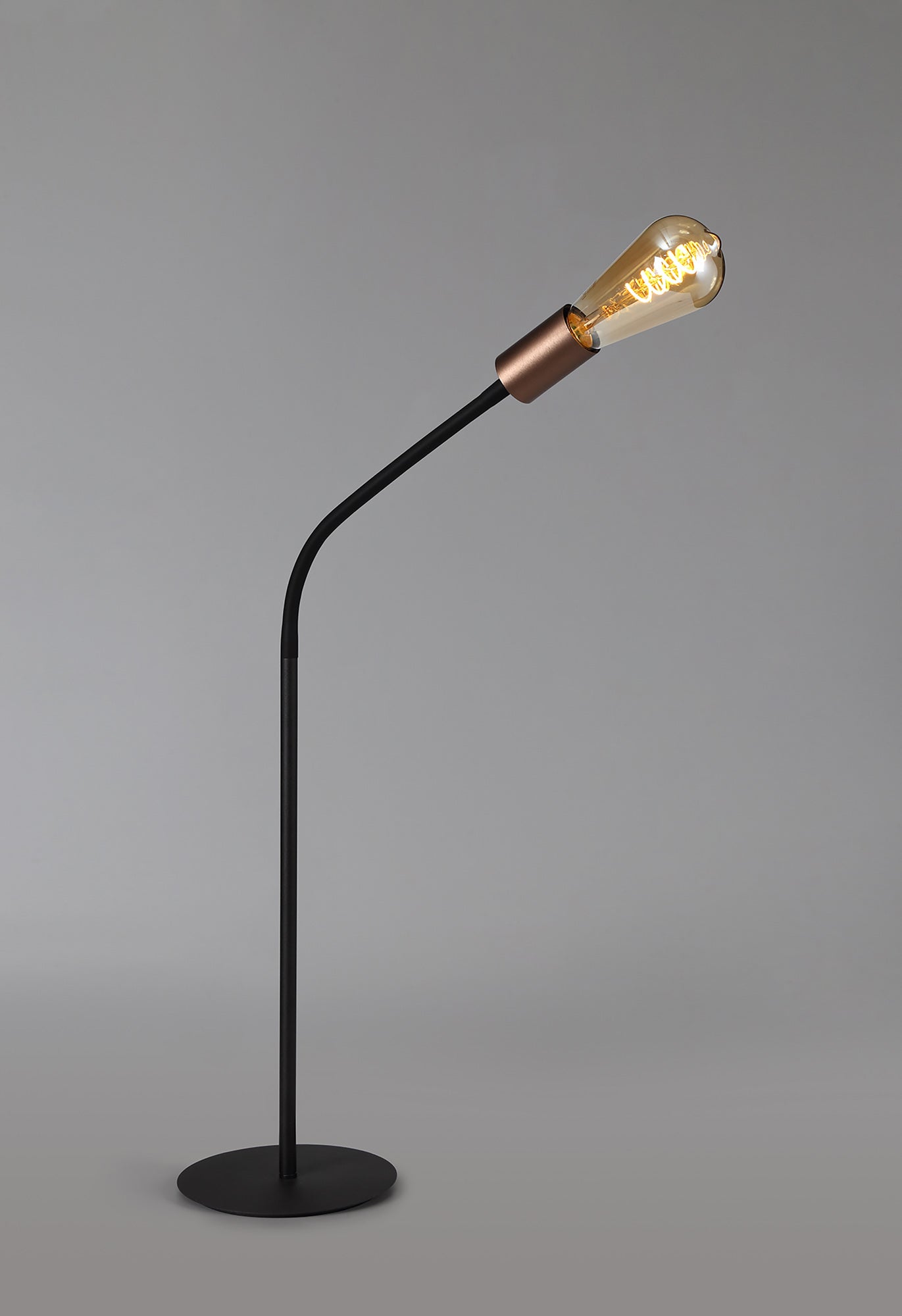 Moss Flexible Table Lamp, 1 Light E27, Satin Black and Brushed Copper