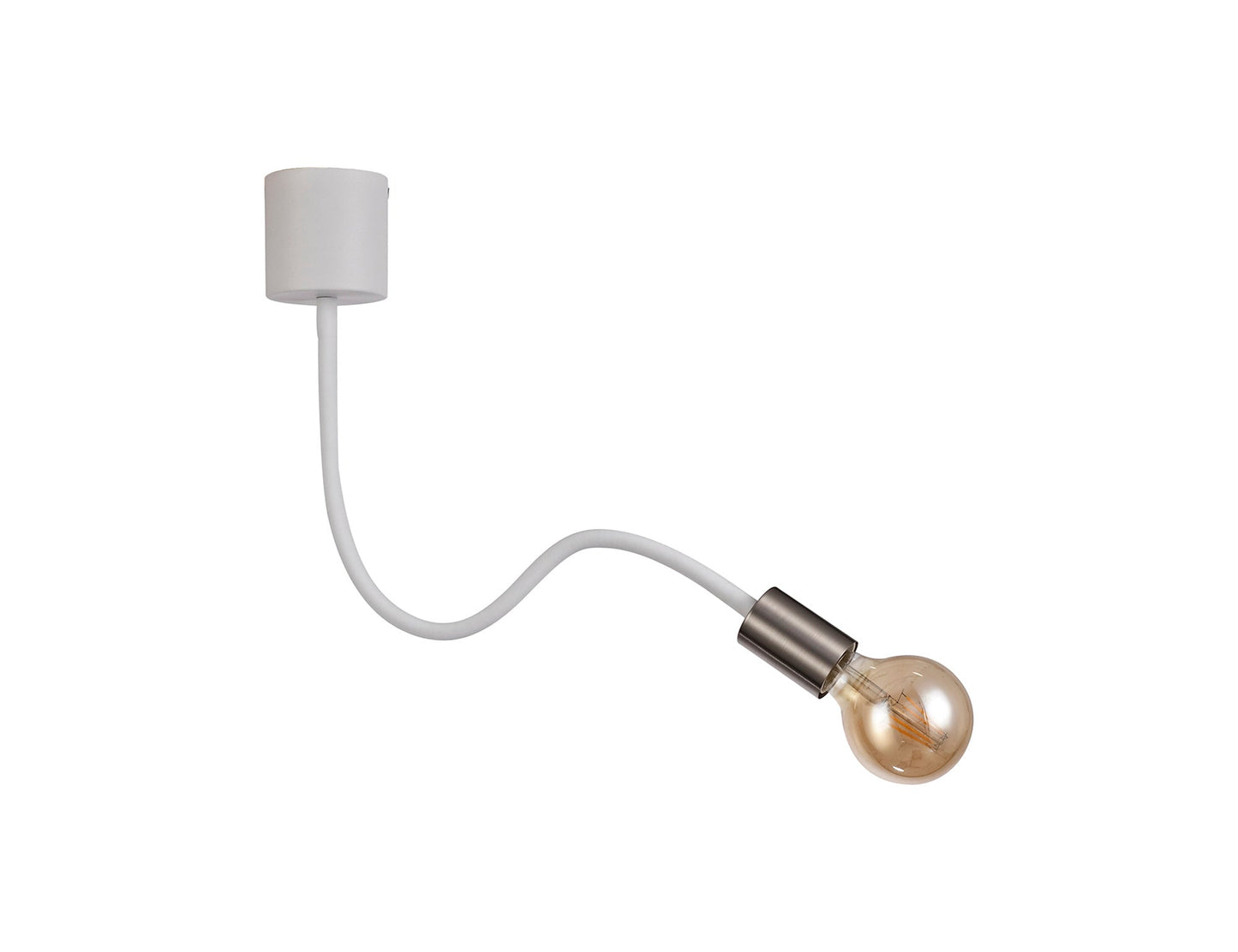 Moss Flexible Ceiling 1 Light E27 Satin White and Satin Nickel