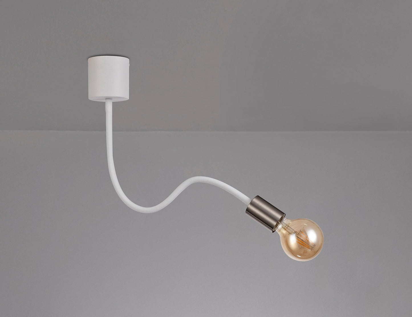 Moss Flexible Ceiling 1 Light E27 Satin White and Satin Nickel