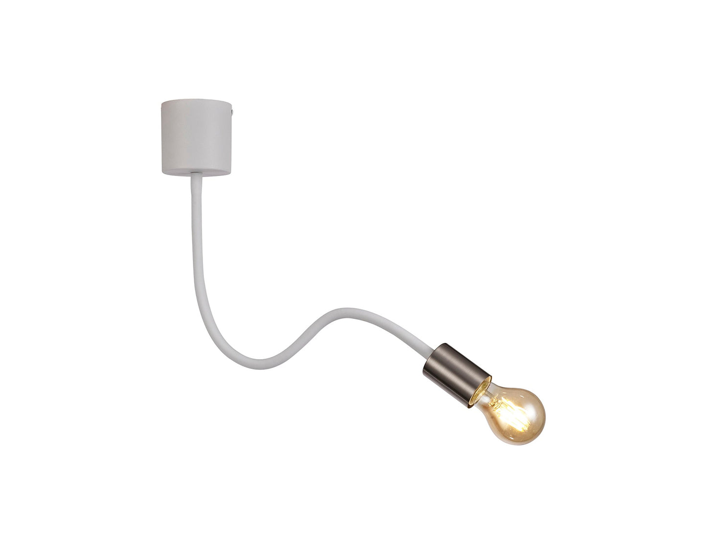 Moss Flexible Ceiling 1 Light E27 Satin White and Satin Nickel