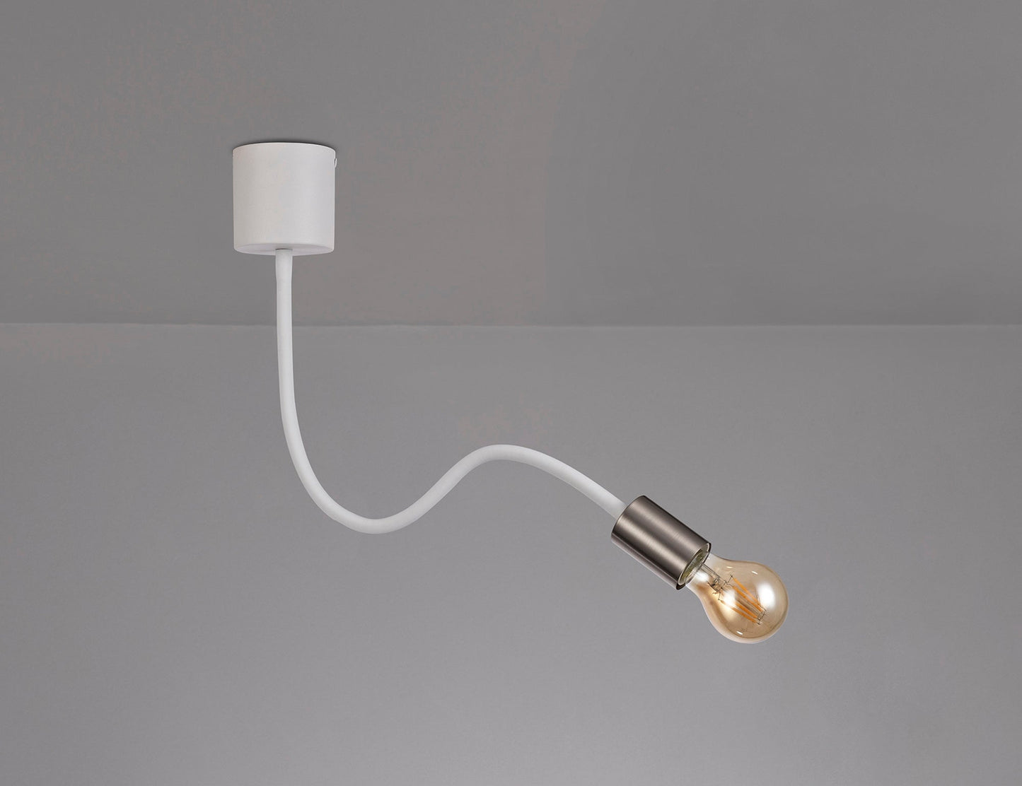 Moss Flexible Ceiling 1 Light E27 Satin White and Satin Nickel