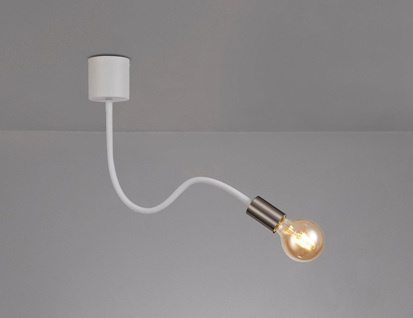Moss Flexible Ceiling 1 Light E27 Satin White and Satin Nickel