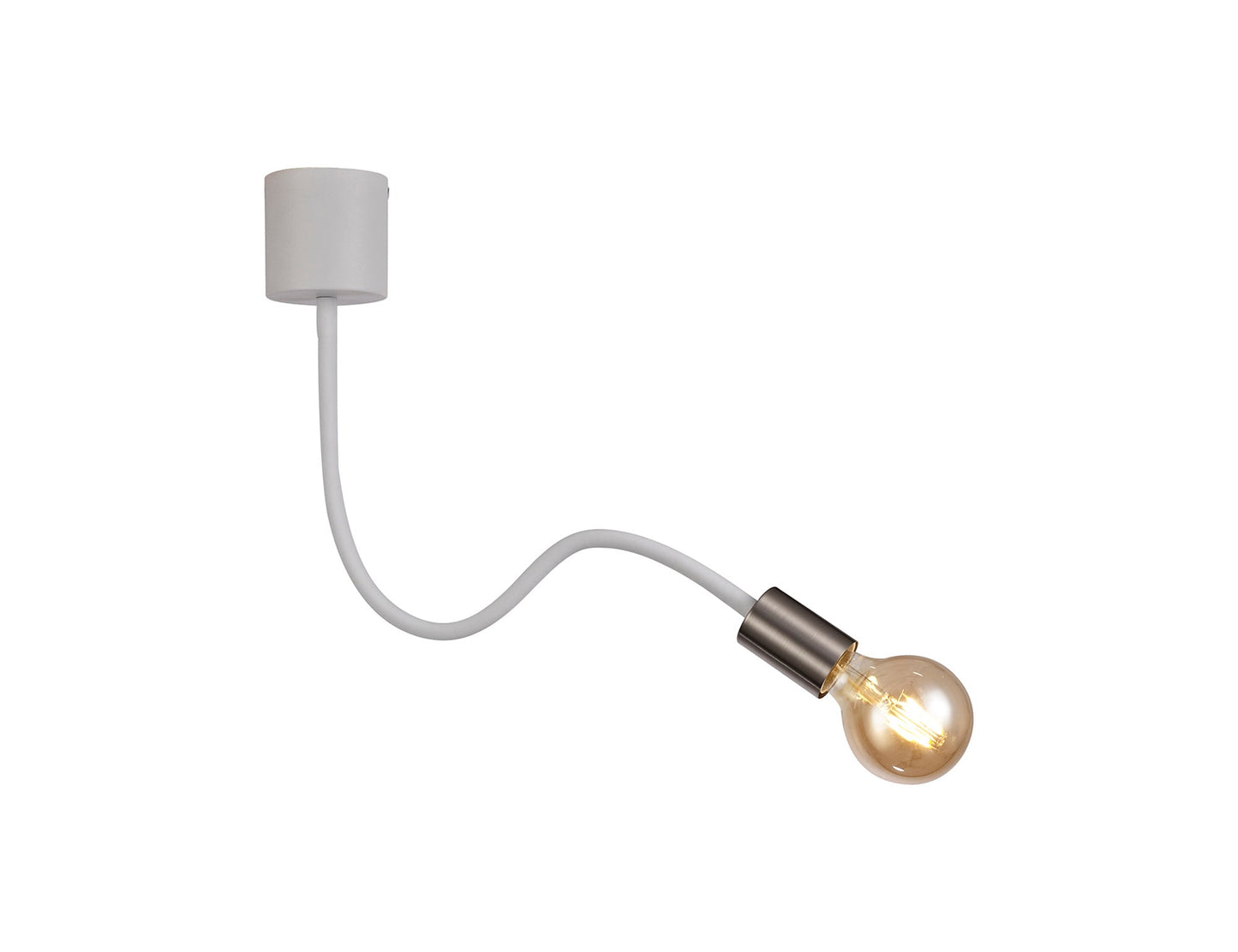 Moss Flexible Ceiling 1 Light E27 Satin White and Satin Nickel