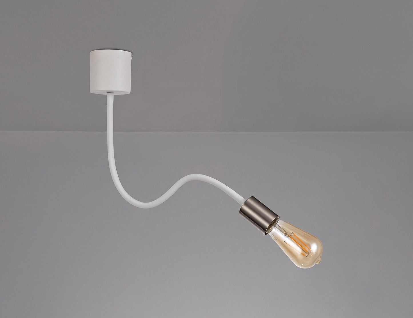 Moss Flexible Ceiling 1 Light E27 Satin White and Satin Nickel
