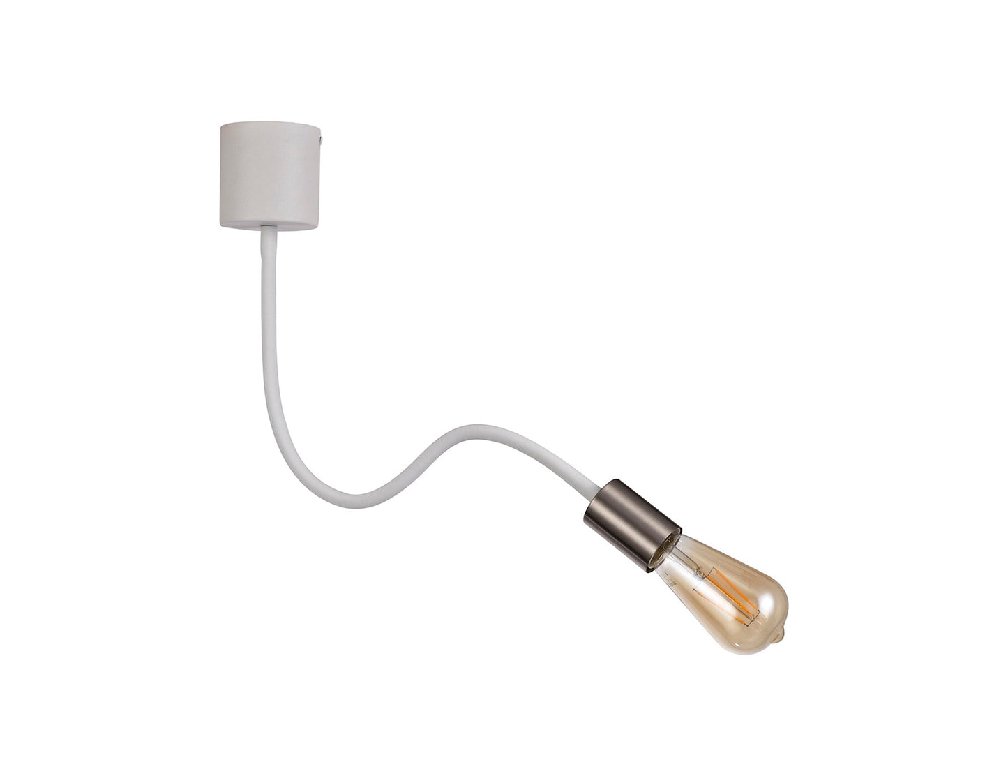 Moss Flexible Ceiling 1 Light E27 Satin White and Satin Nickel