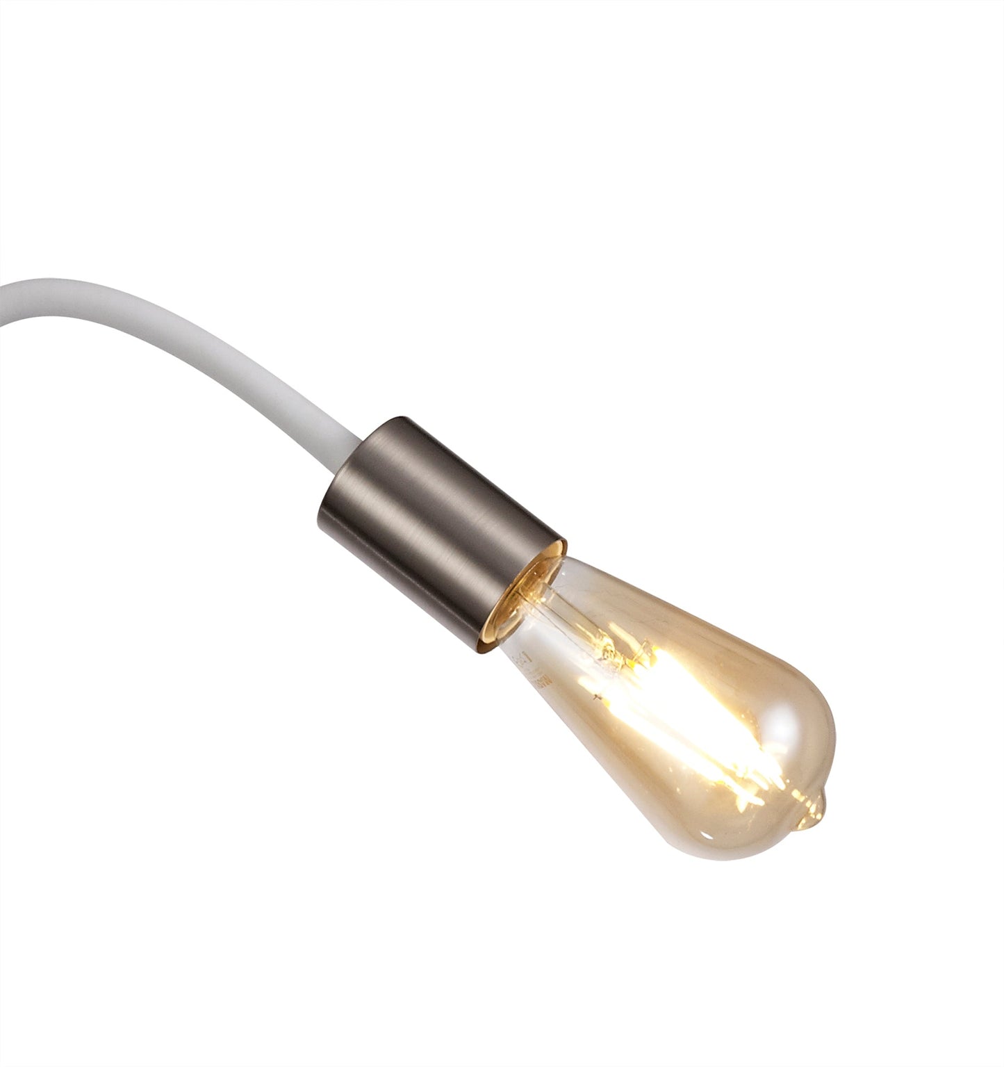 Moss Flexible Ceiling 1 Light E27 Satin White and Satin Nickel