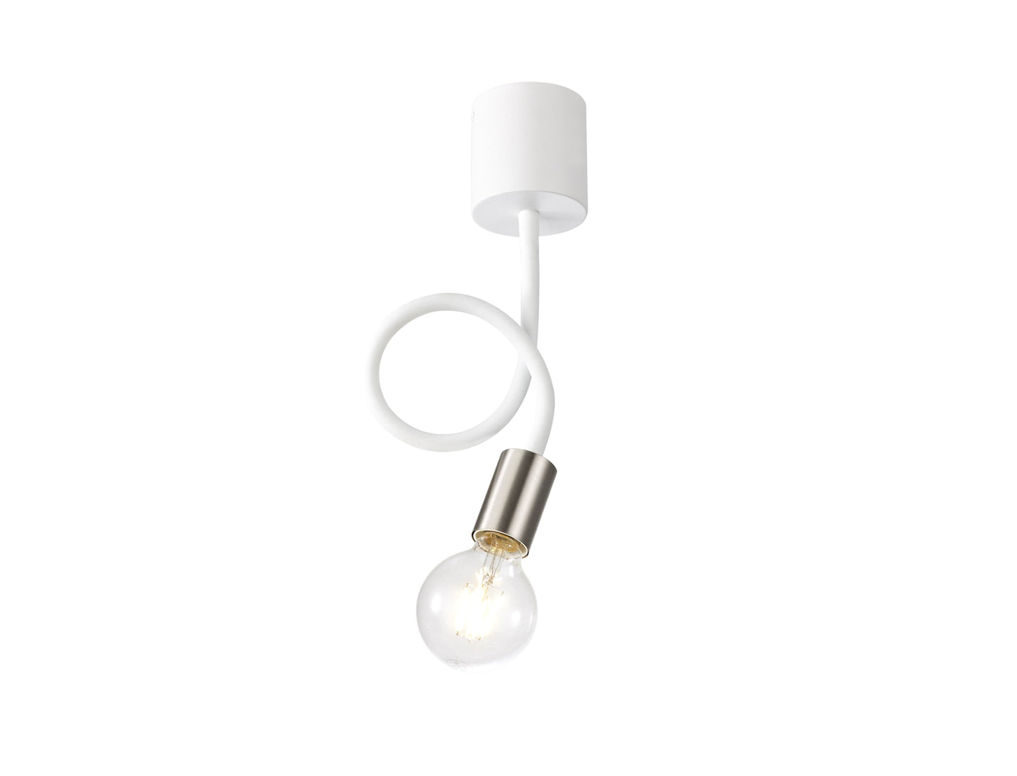 Moss Flexible Ceiling 1 Light E27 Satin White and Satin Nickel