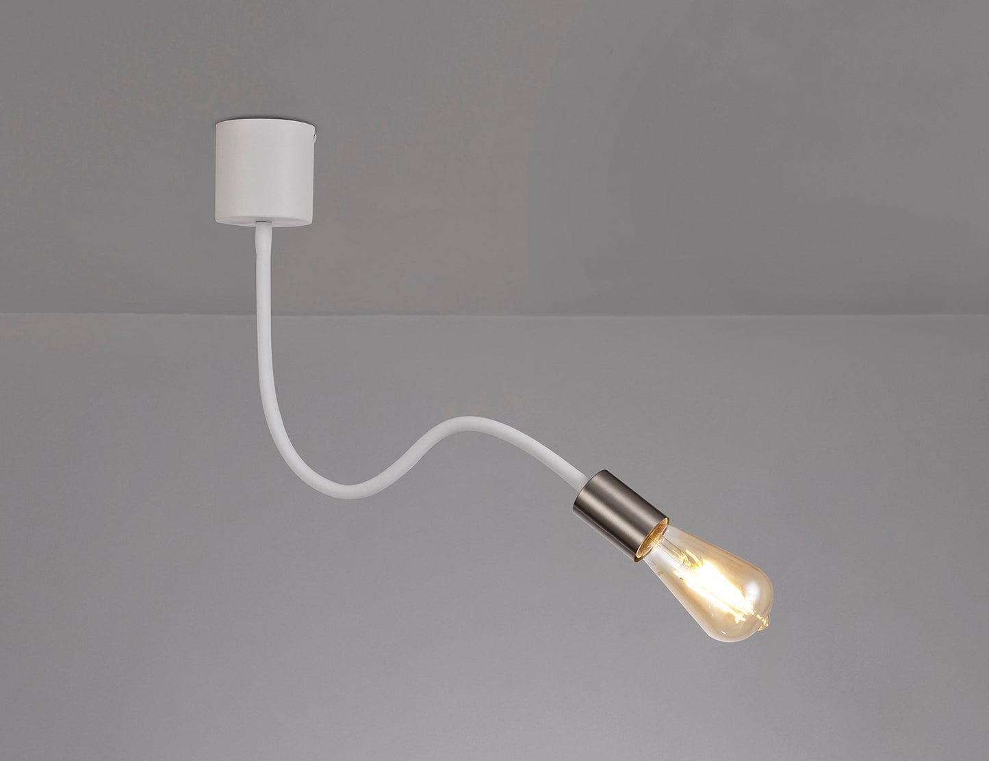 Moss Flexible Ceiling 1 Light E27 Satin White and Satin Nickel