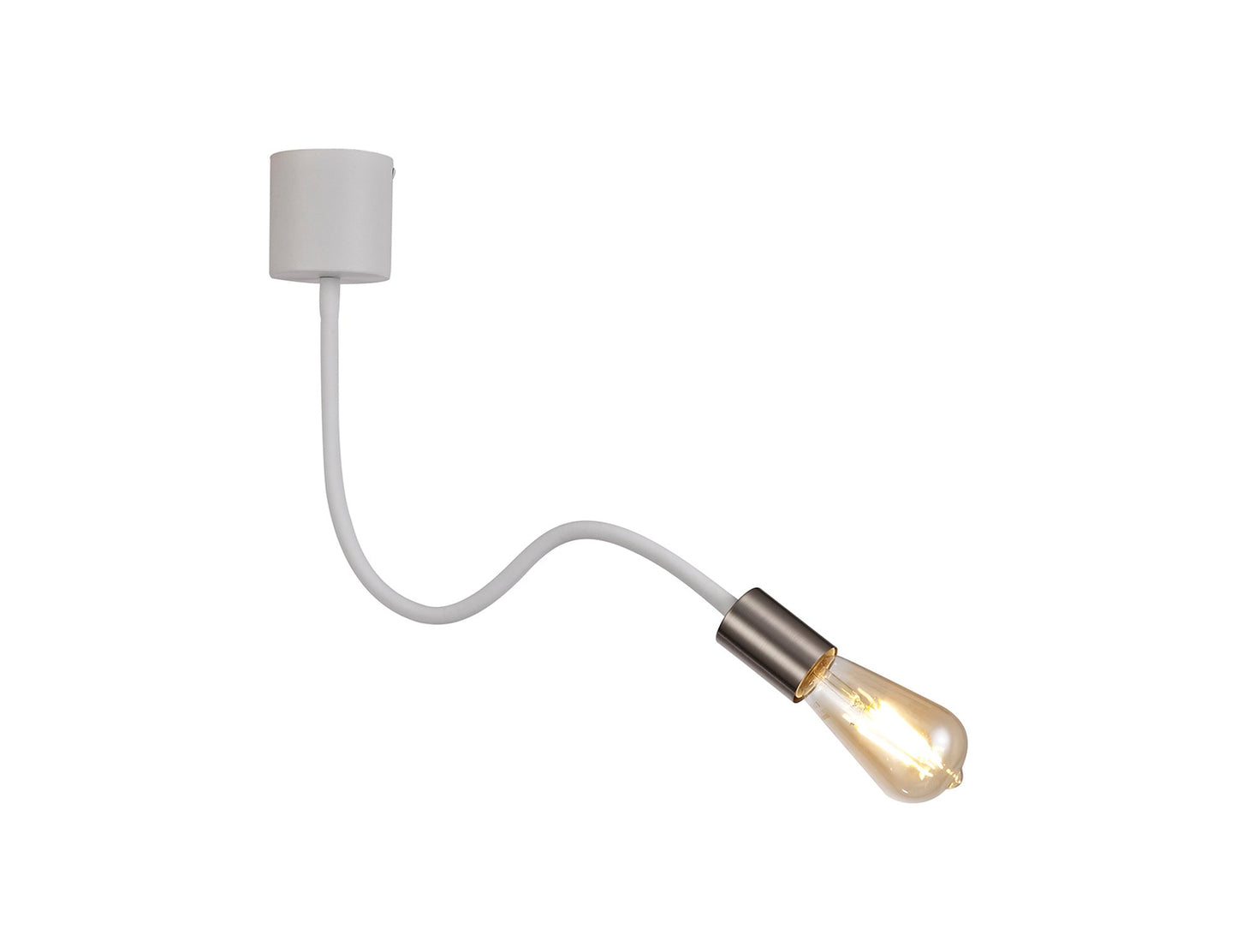 Moss Flexible Ceiling 1 Light E27 Satin White and Satin Nickel