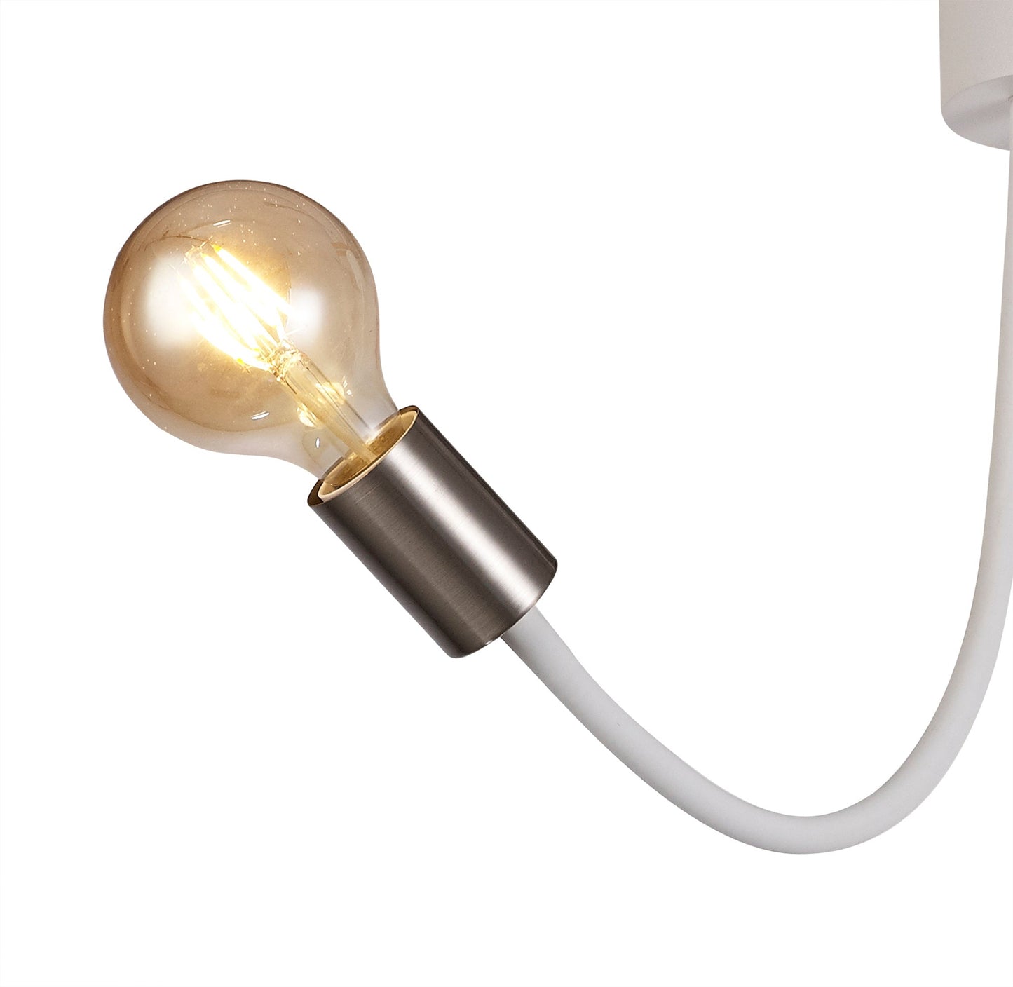 Moss Flexible Ceiling 2 Light E27 Satin White and Satin Nickel