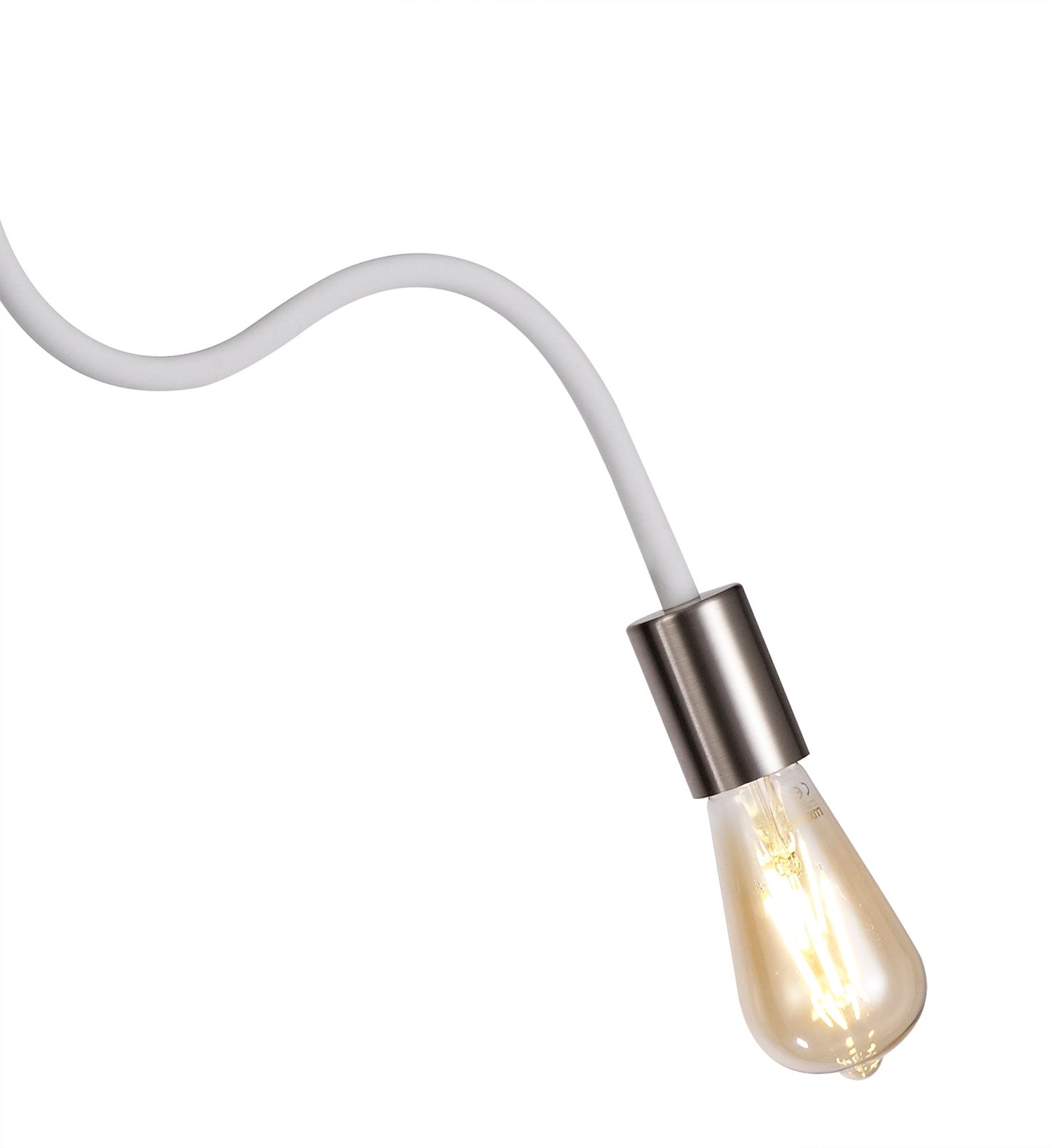 Moss Flexible Ceiling 2 Light E27 Satin White and Satin Nickel