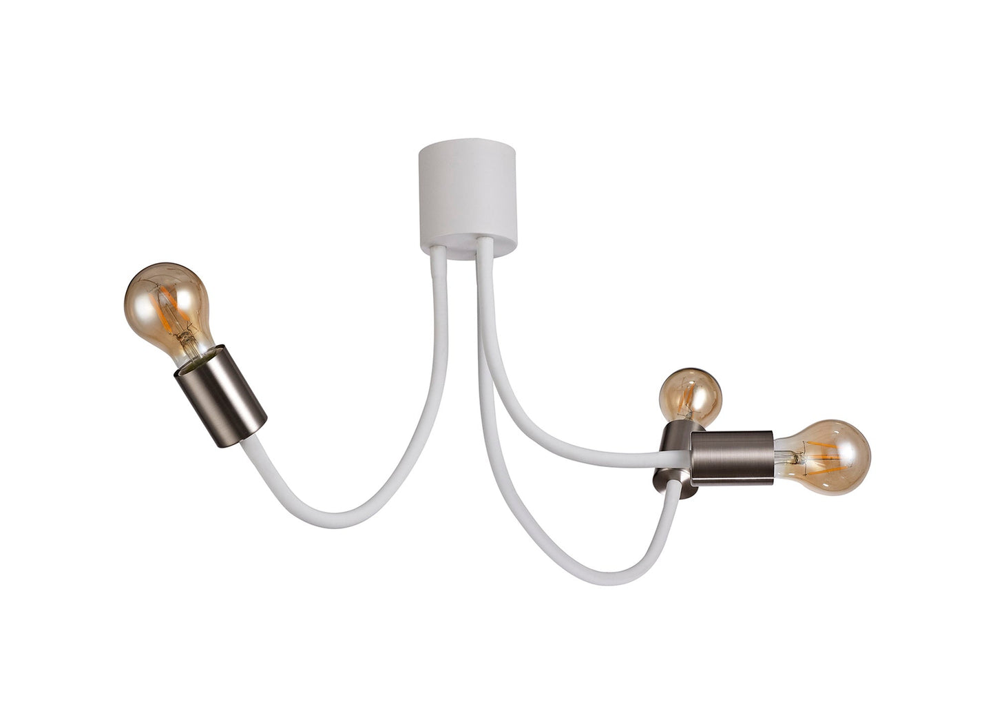 Moss Flexible Ceiling 3 Light E27 Satin White and Satin Nickel