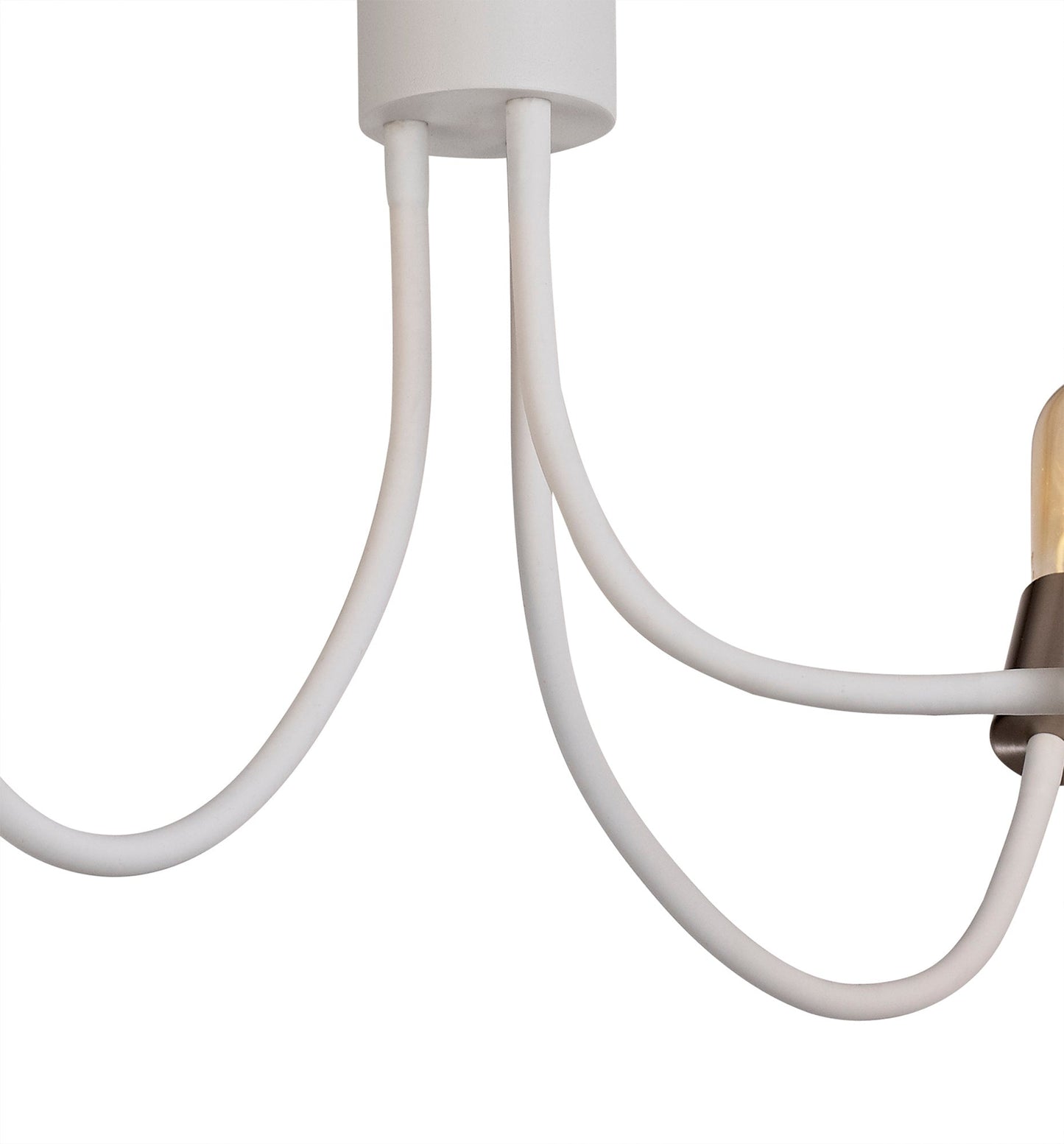 Moss Flexible Ceiling 3 Light E27 Satin White and Satin Nickel