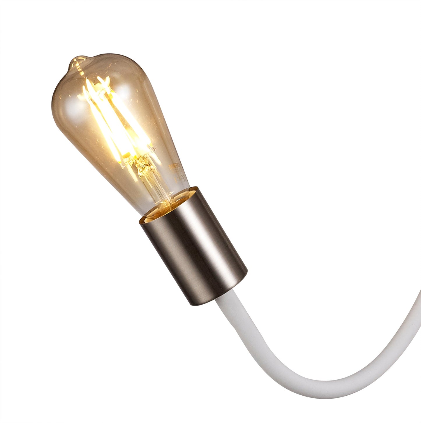 Moss Flexible Ceiling 3 Light E27 Satin White and Satin Nickel