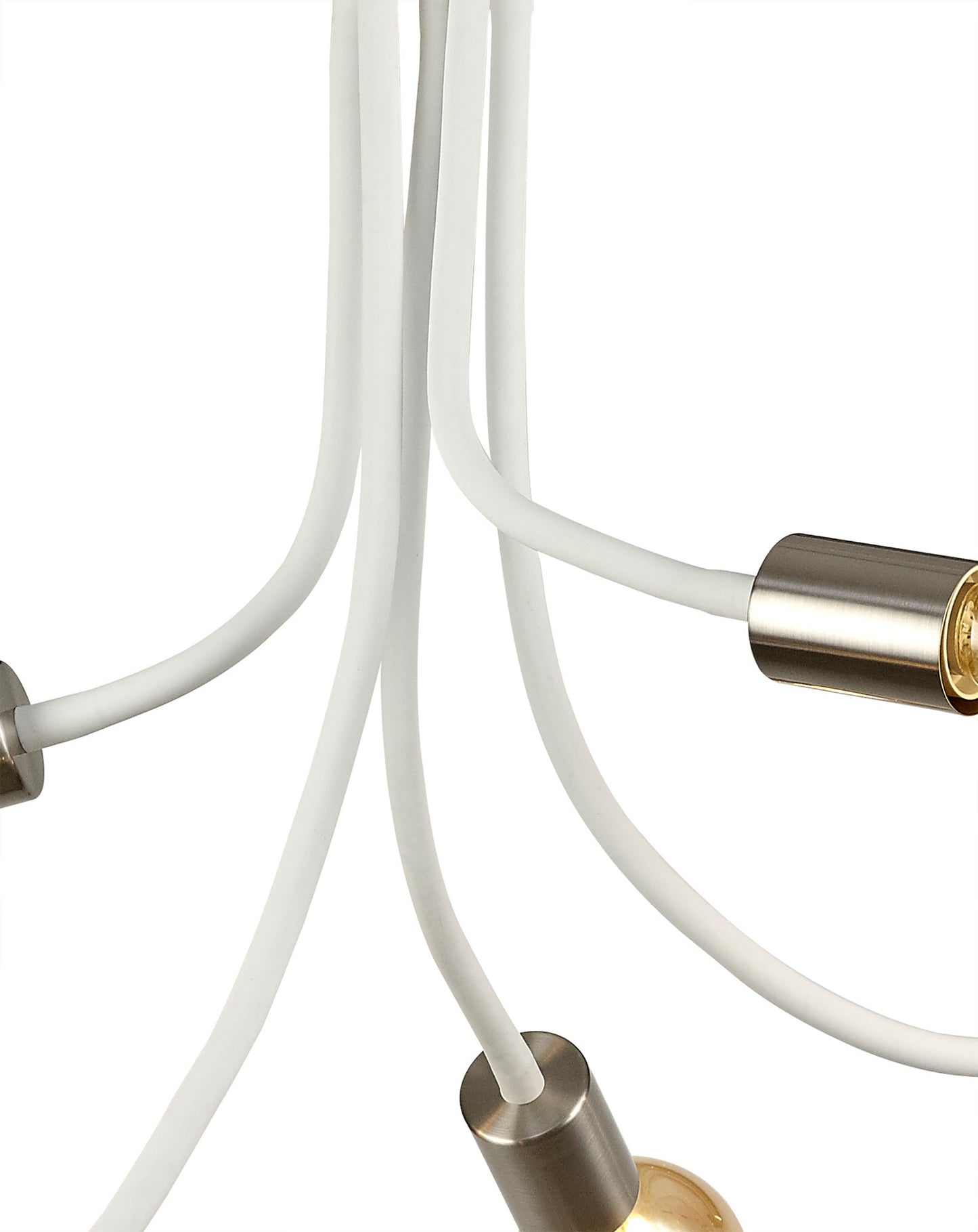 Moss Flexible Ceiling 5 Light E27 Satin White and Satin Nickel