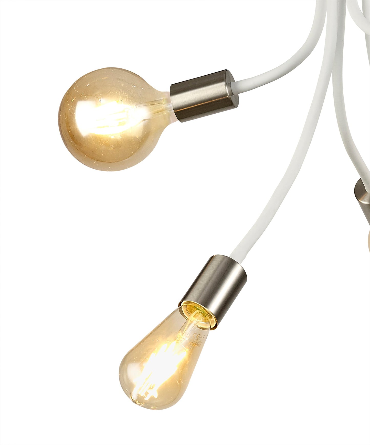 Moss Flexible Ceiling 5 Light E27 Satin White and Satin Nickel