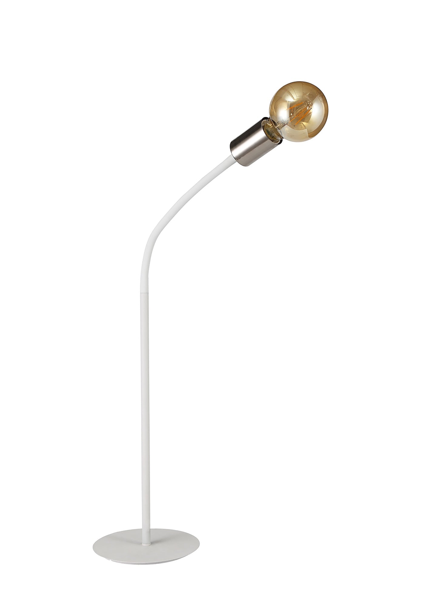 Moss Flexible Table Lamp, 1 Light E27 Satin White and Satin Nickel