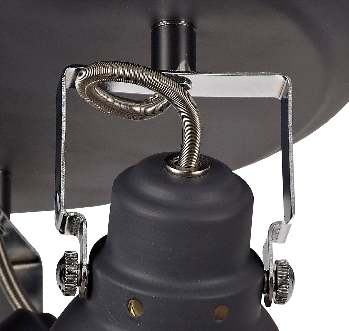Mossrose Adjustable Round Spotlight, 3 x GU10 Max 10W LED, Matt Grey and Polished Chrome