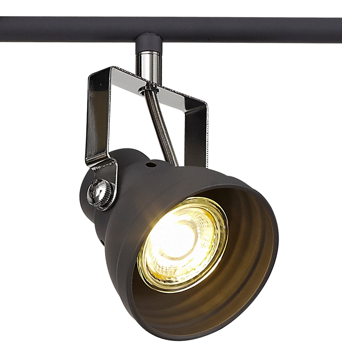 Mossrose Adjustable Linear Bar Spotlight, 4 x GU10 Max 10W LED, Matt Grey and Polished Chrome