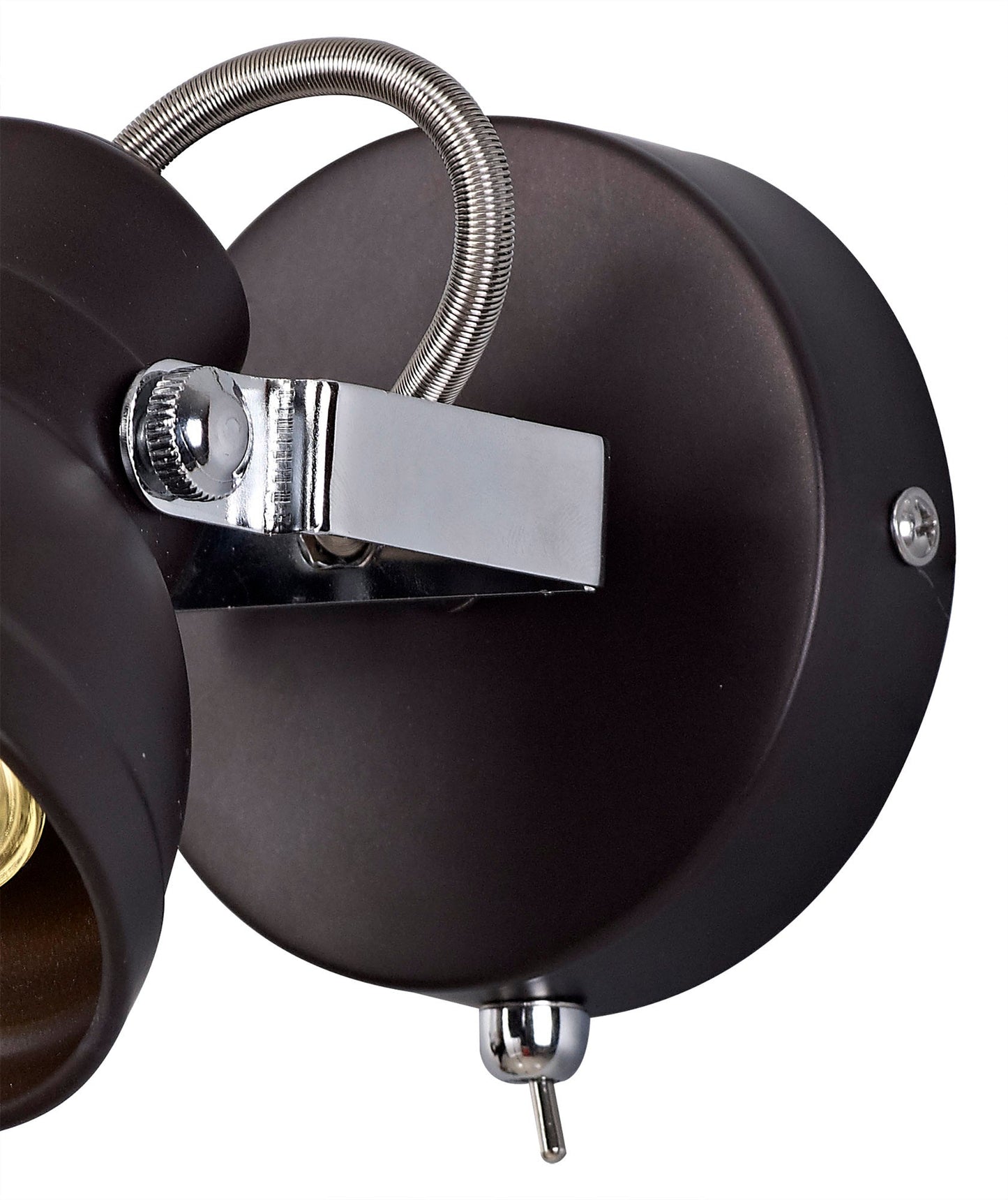 Mossrose Adjustable Switched Spotlight, 1 x GU10 Max 10W LED, Oiled Bronze and Polished Chrome