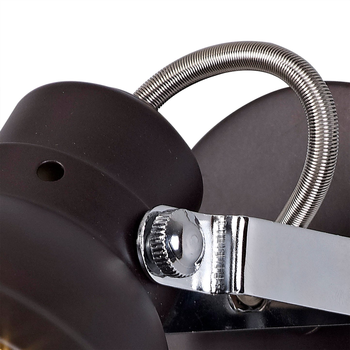Mossrose Adjustable Switched Spotlight, 1 x GU10 Max 10W LED, Oiled Bronze and Polished Chrome
