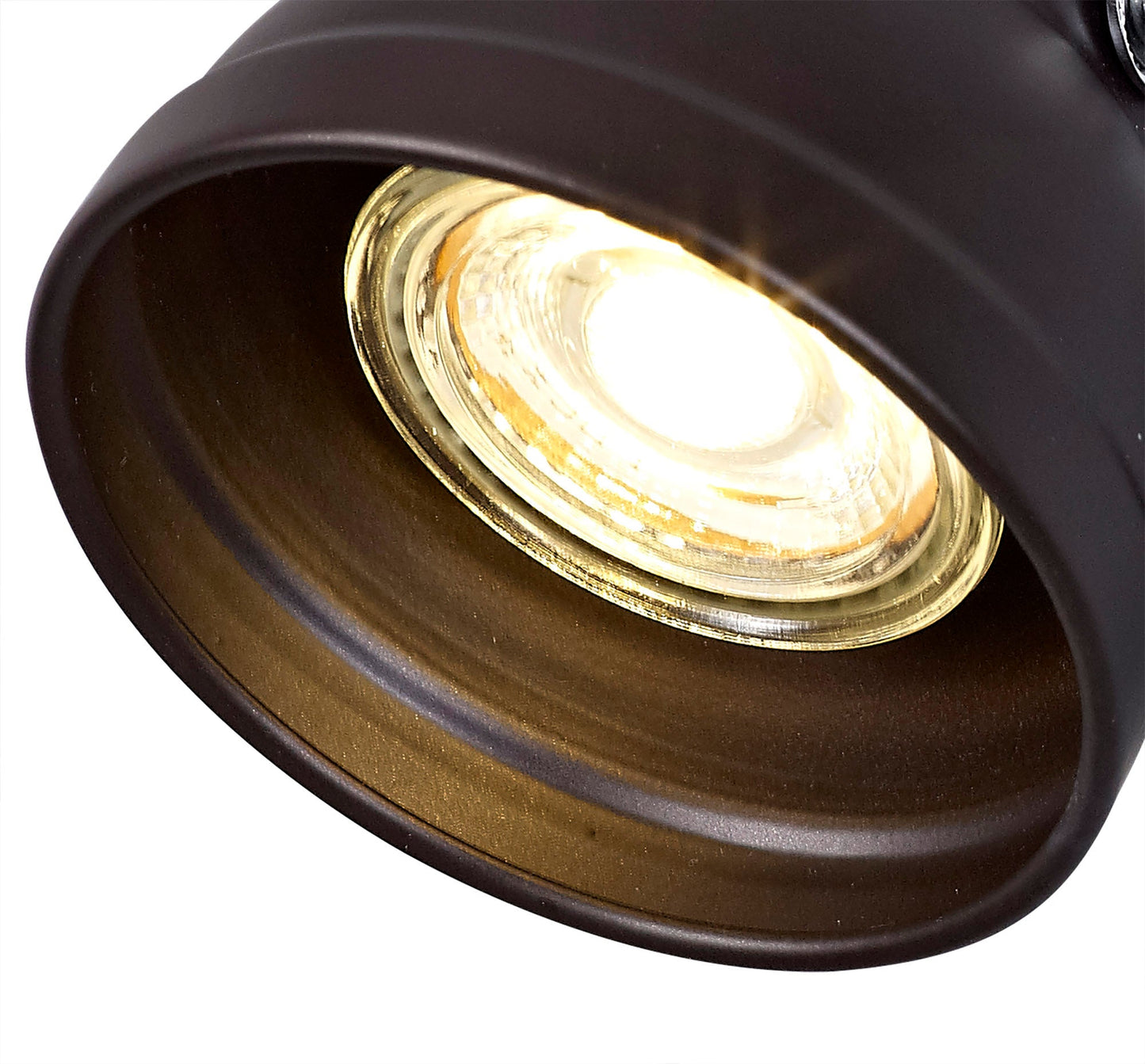 Mossrose Adjustable Switched Spotlight, 1 x GU10 Max 10W LED, Oiled Bronze and Polished Chrome