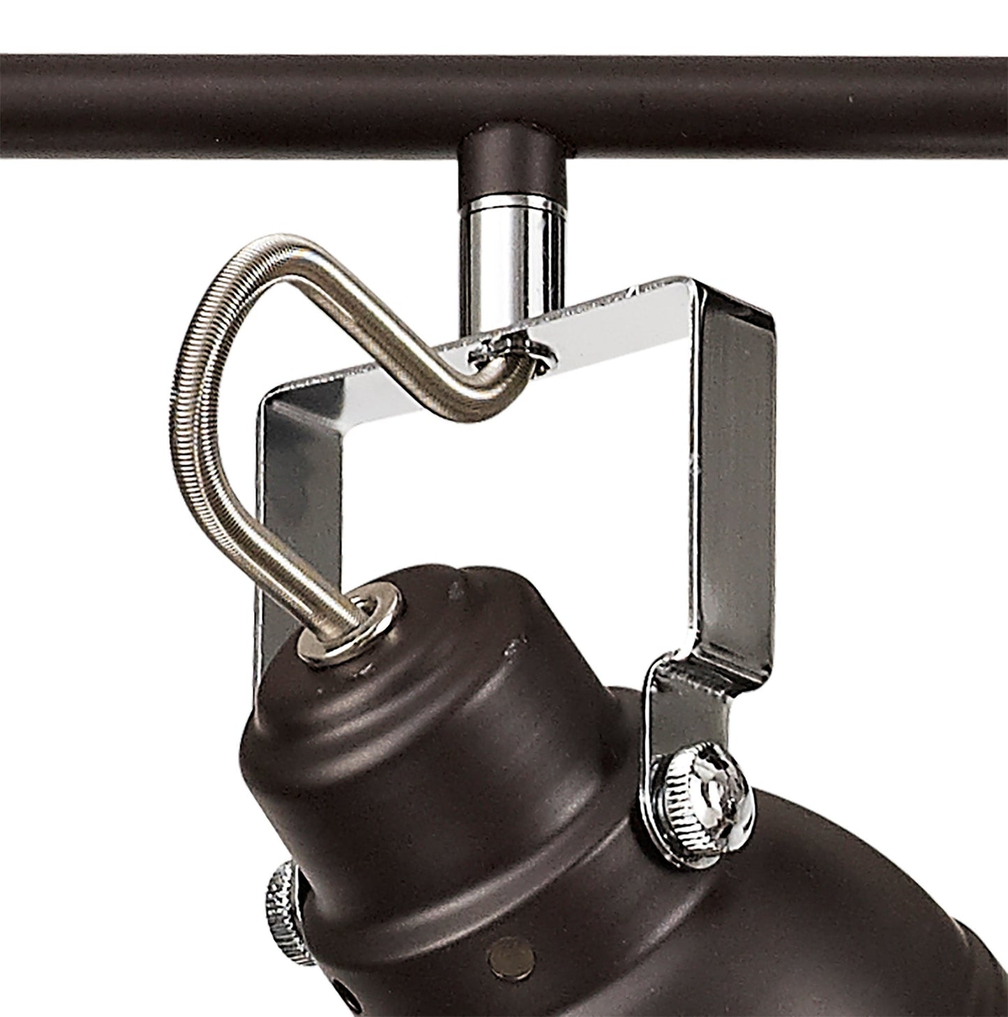 Mossrose Adjustable Linear Bar Spotlight, 4 x GU10 Max 10W LED, Oiled Bronze and Polished Chrome