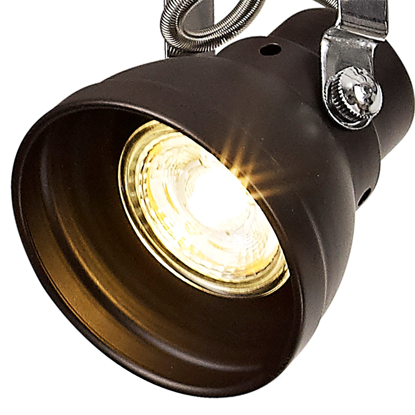 Mossrose Adjustable Linear Bar Spotlight, 4 x GU10 Max 10W LED, Oiled Bronze and Polished Chrome