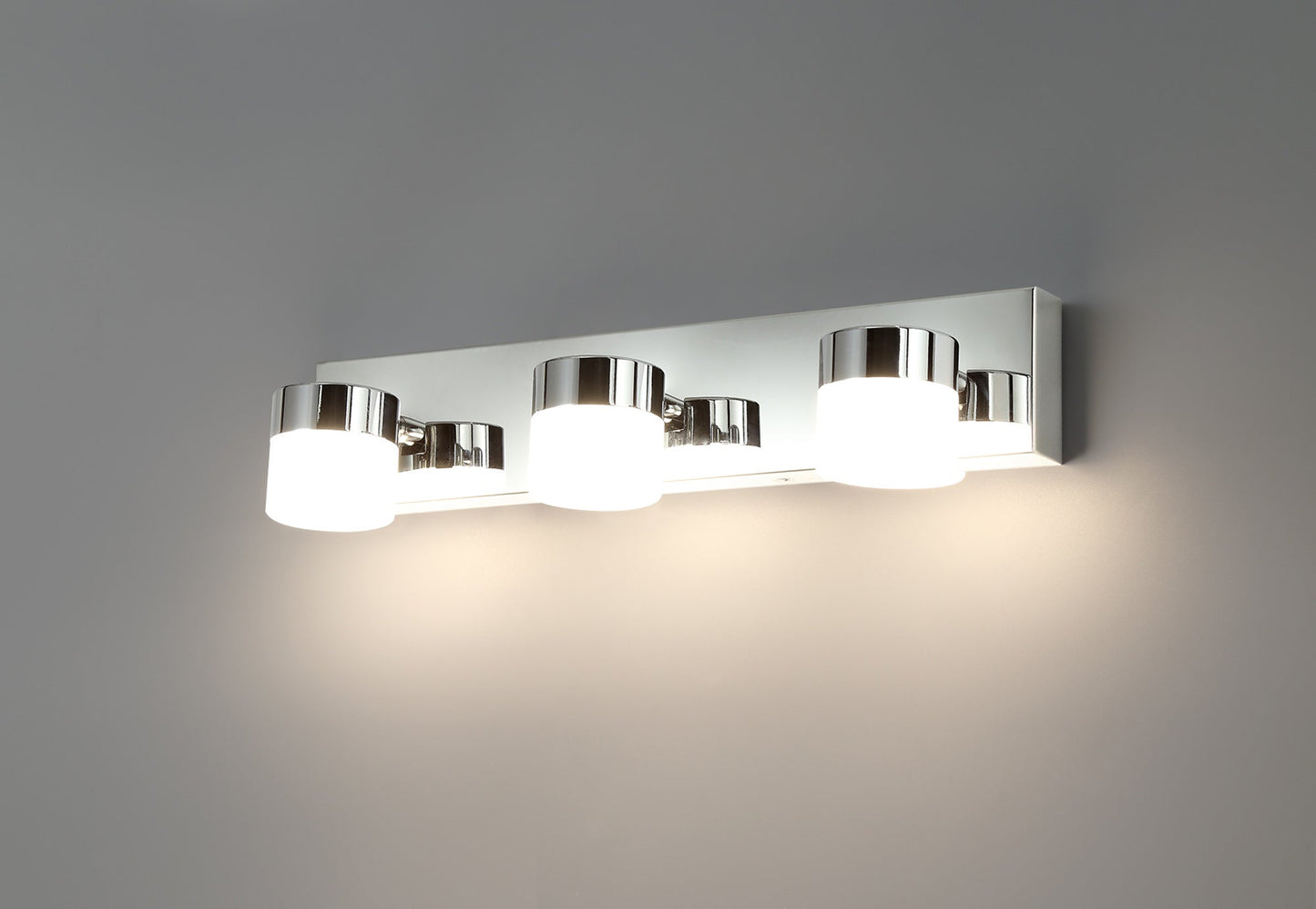 Mottram Wall Lamp Triple Adjustable, 3 x 5W LED, 4000K, 1275lm, IP44, Polished Chrome, 3yrs Warranty