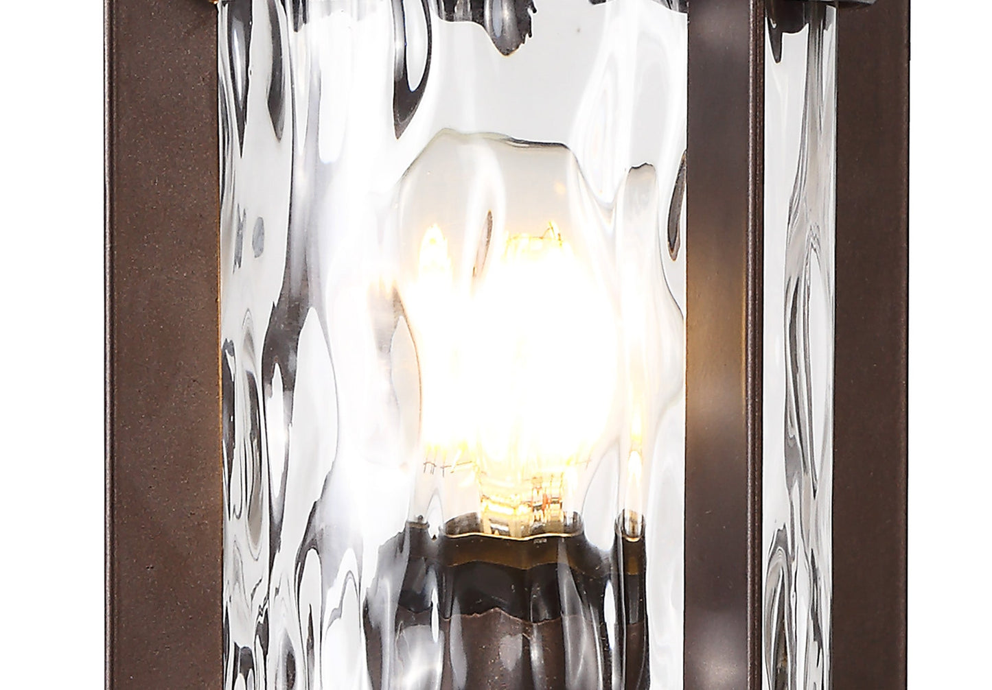 Nantwich Pedestal Lamp, 1 x E27, Antique Bronze and Clear Ripple Glass, IP54, 2yrs Warranty