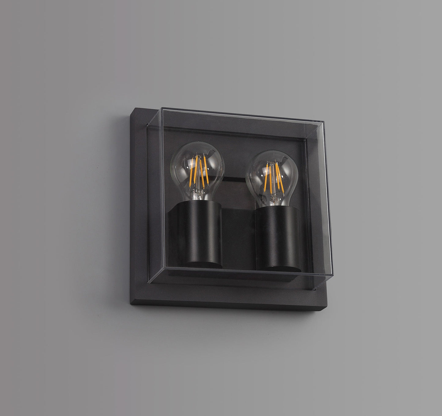 Norley Wall Lamp, 2 x E27, IP65, Anthracite and Clear PC, 2yrs Warranty