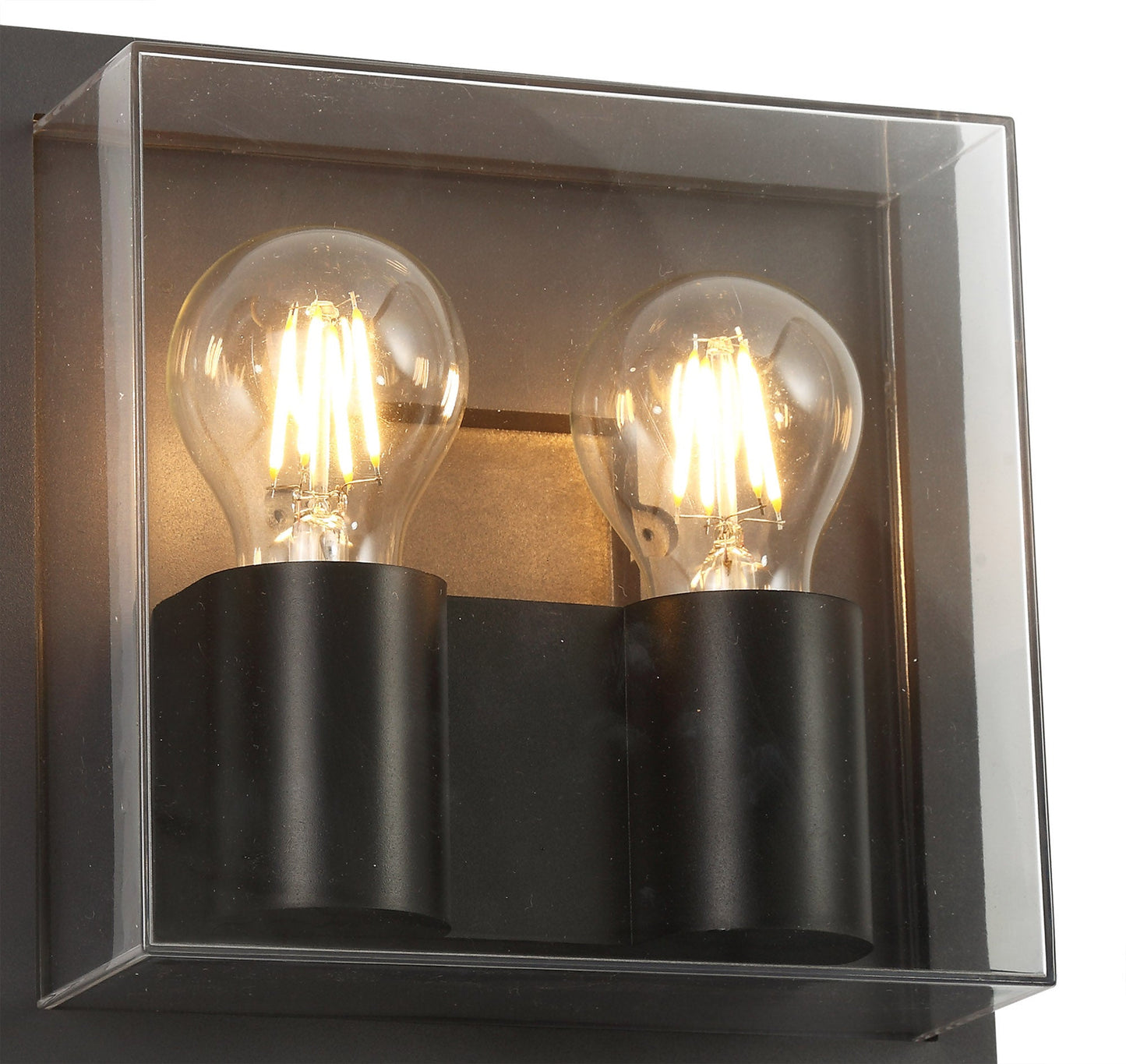 Norley Wall Lamp, 2 x E27, IP65, Anthracite and Clear PC, 2yrs Warranty