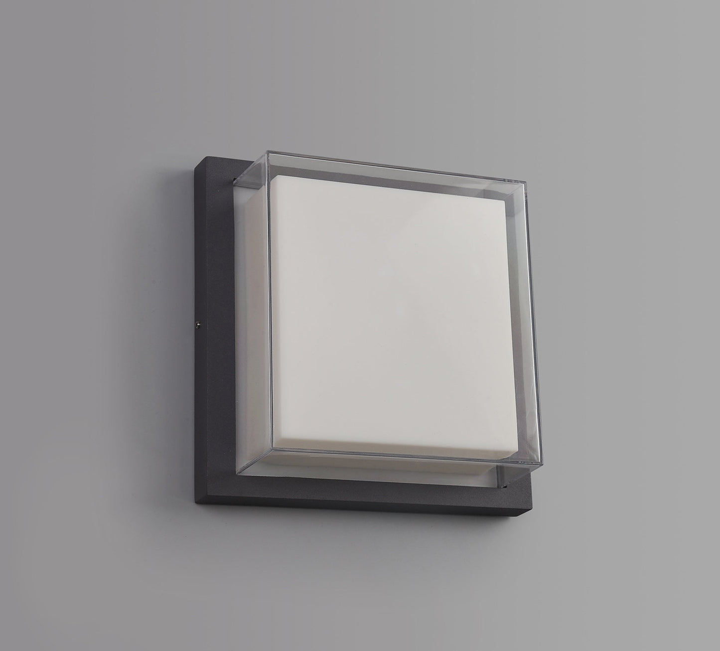 Norley Wall Lamp, 1 x 16W LED, 3000K, 1135lm, IP65, Anthracite and Opal and Clear PC, 3yrs Warranty