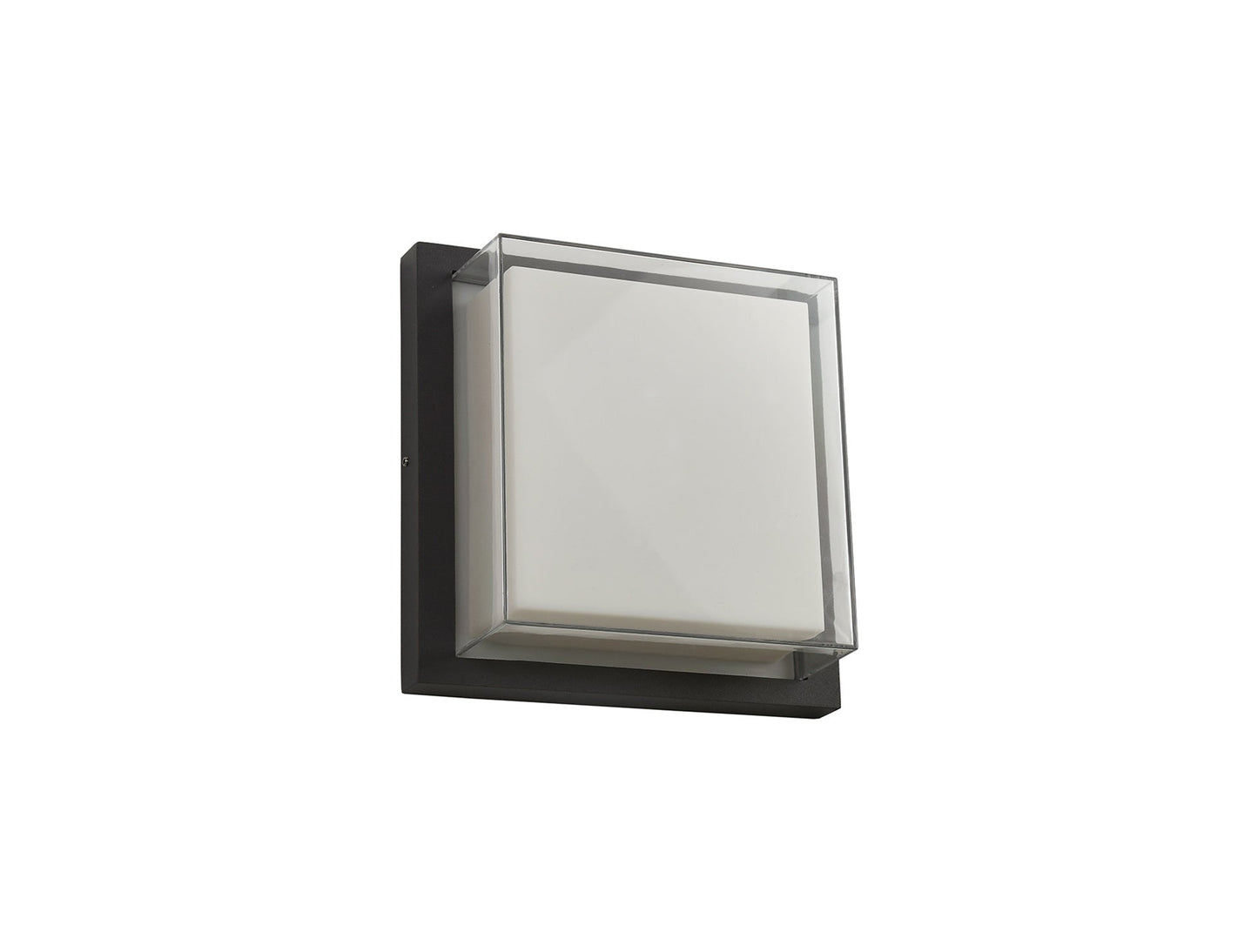 Norley Wall Lamp, 1 x 16W LED, 3000K, 1135lm, IP65, Anthracite and Opal and Clear PC, 3yrs Warranty