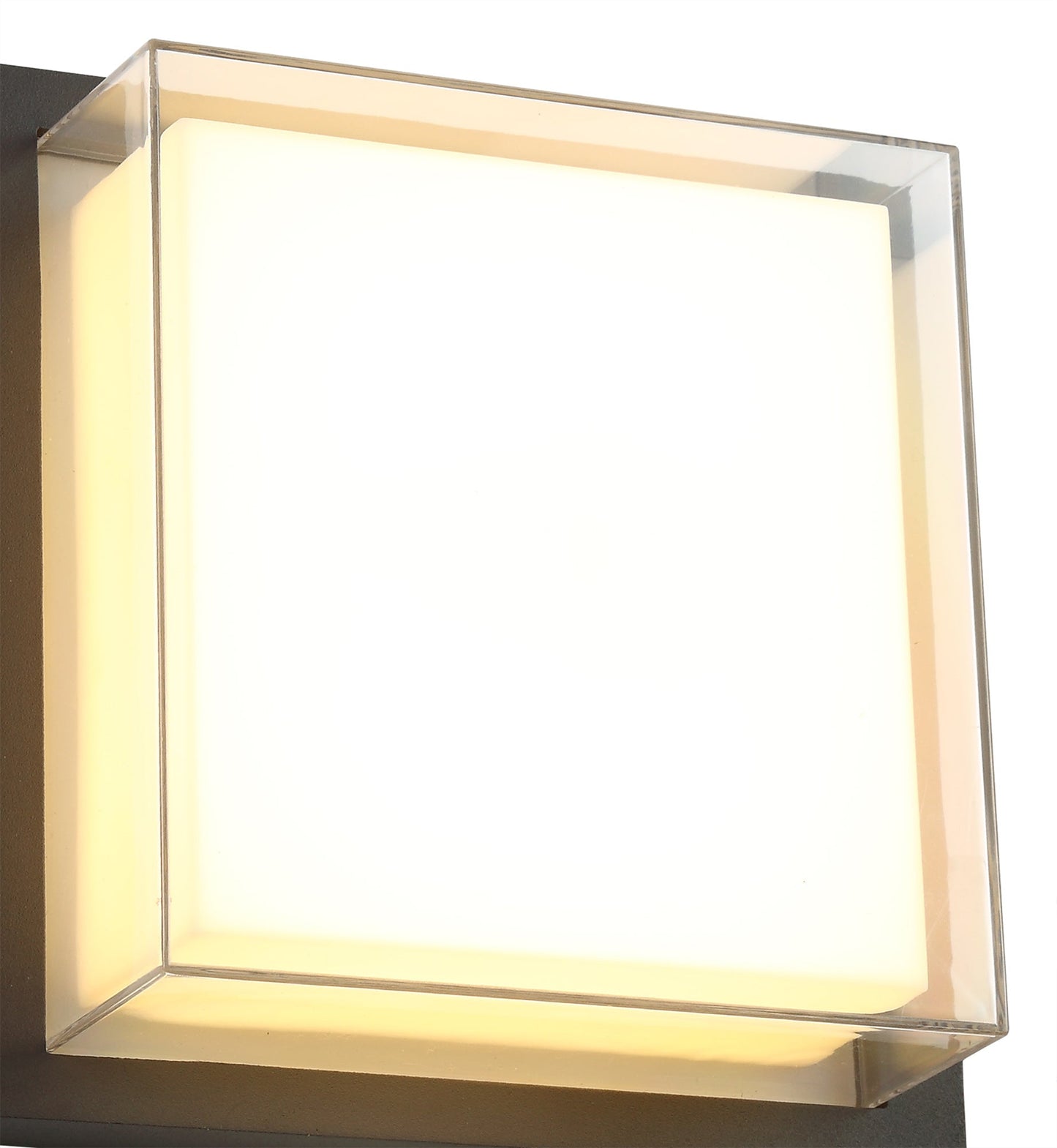 Norley Wall Lamp, 1 x 16W LED, 3000K, 1135lm, IP65, Anthracite and Opal and Clear PC, 3yrs Warranty