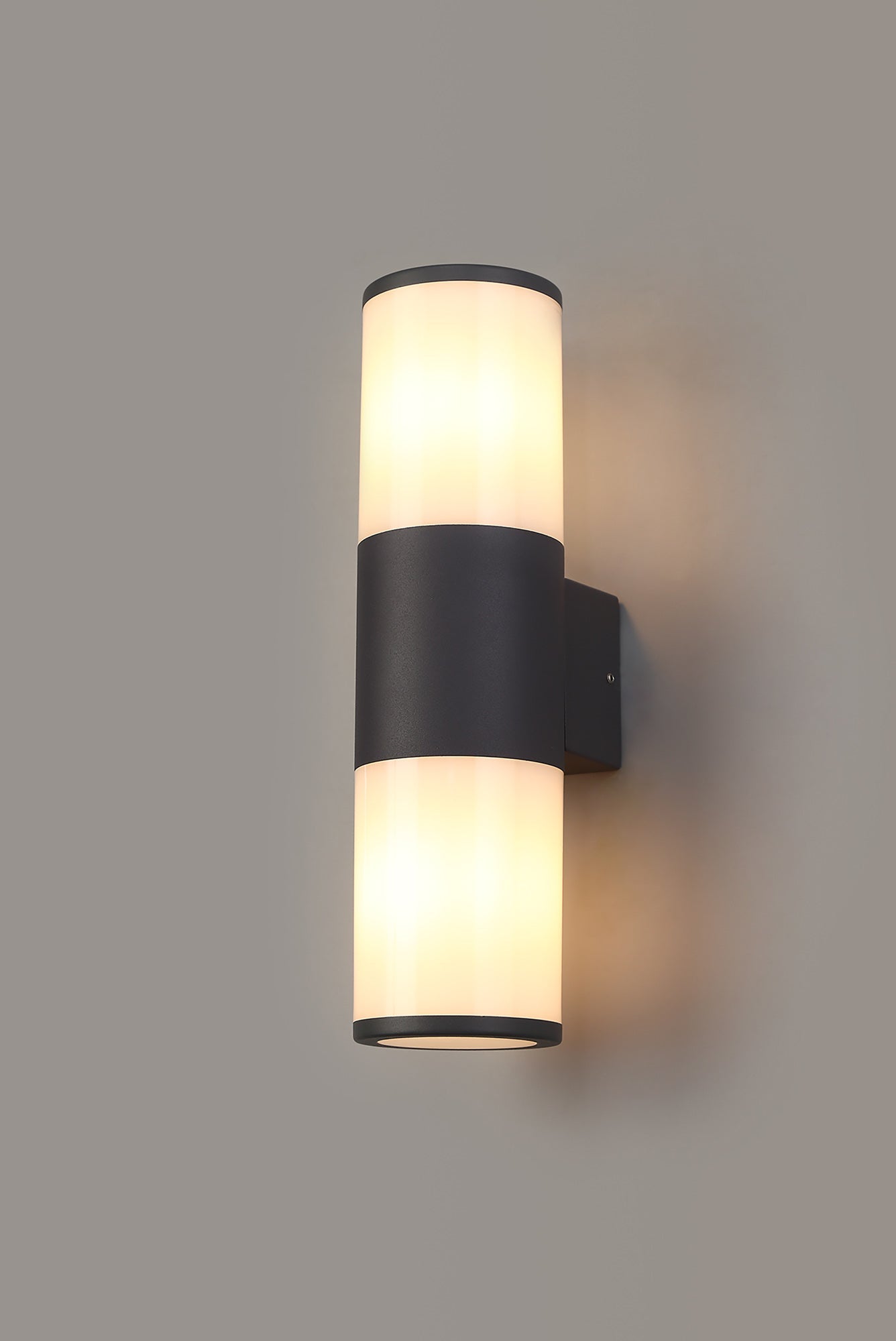 Paddock Wall Lamp 2 x E27, IP54, Anthracite and Opal, 2yrs Warranty